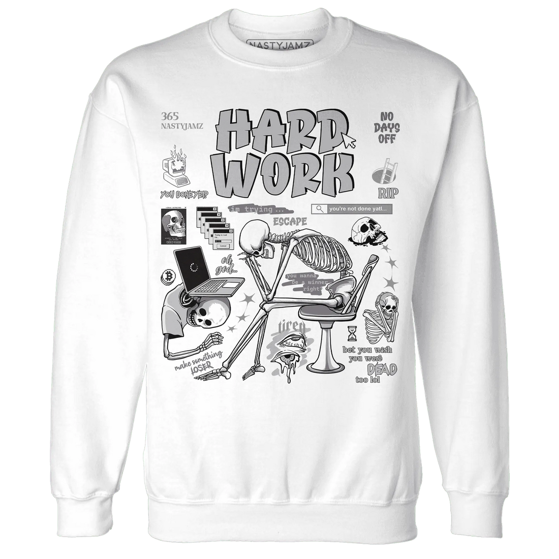 NastyJamz-Cement-Grey-3s-Sweatshirt-Match-Hard-Work