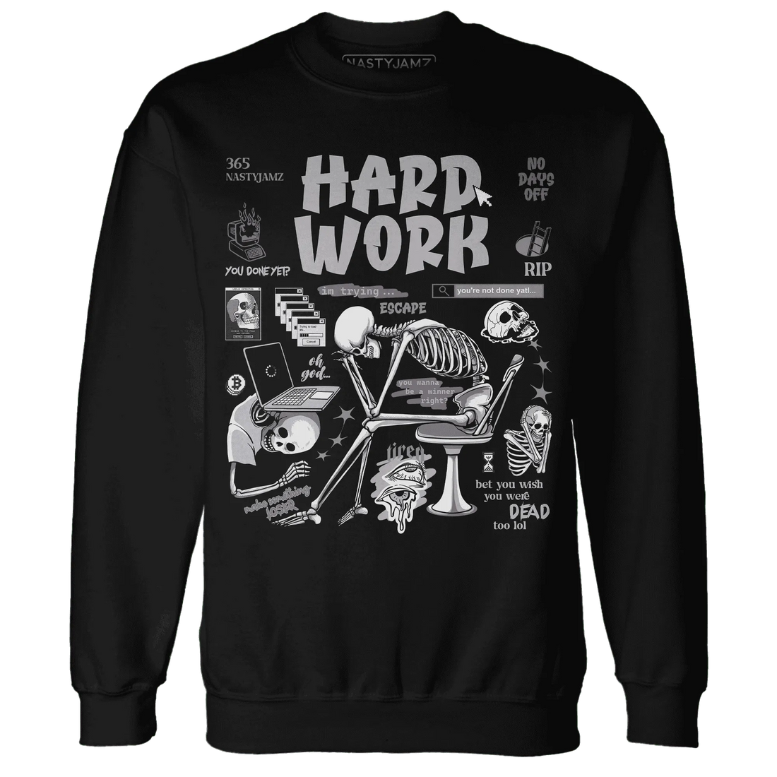 Cement-Grey-3s-NastyJamz-Sweatshirt-Match-Hard-Work