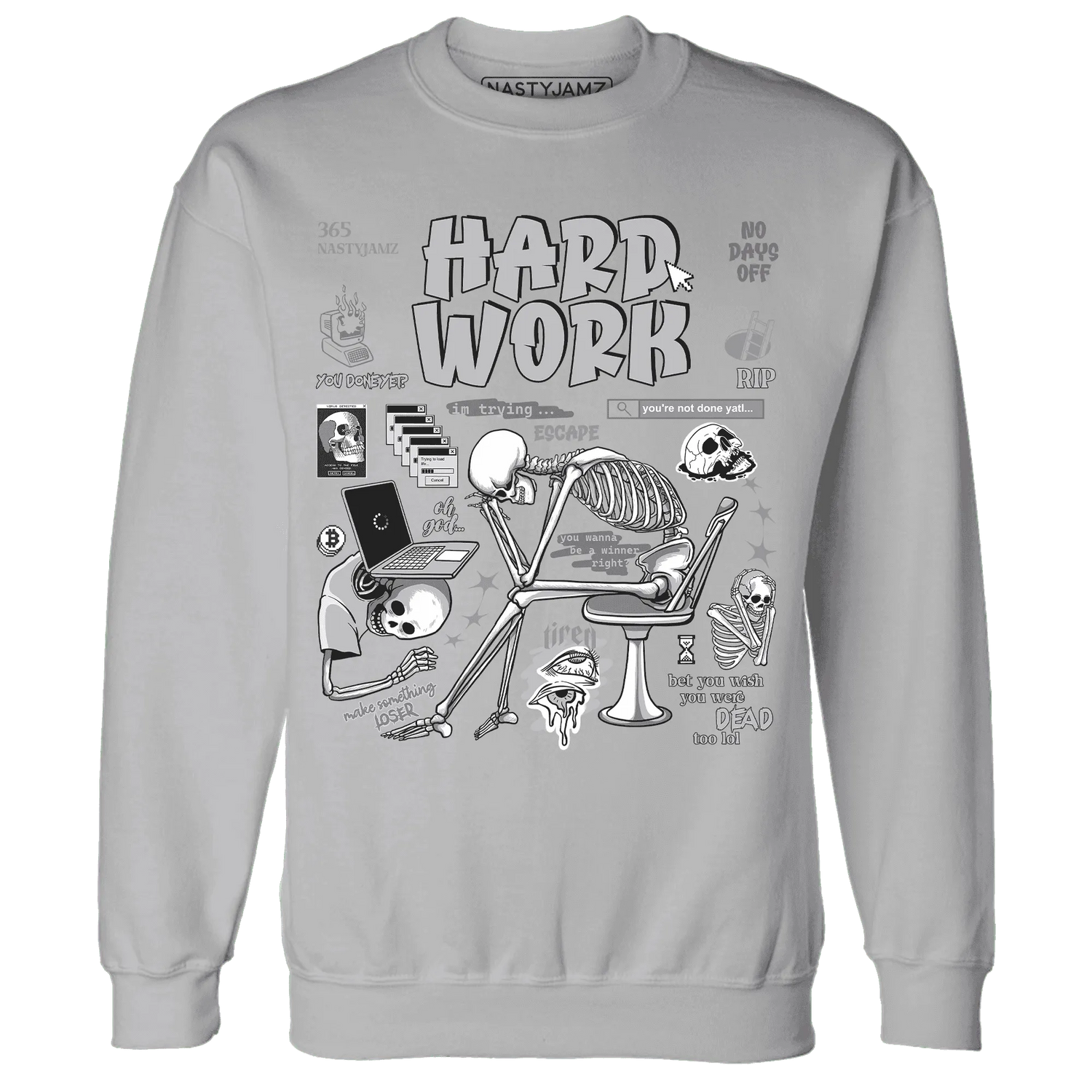 Cement-Grey-3s-NastyJamz-Sweatshirt-Match-Hard-Work