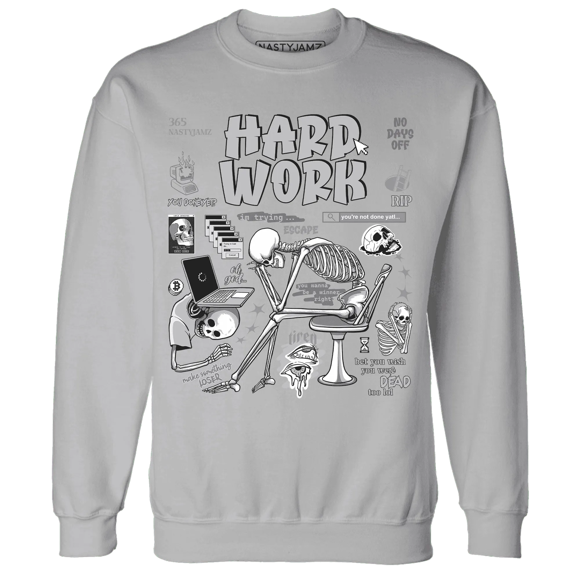 Cement-Grey-3s-NastyJamz-Sweatshirt-Match-Hard-Work