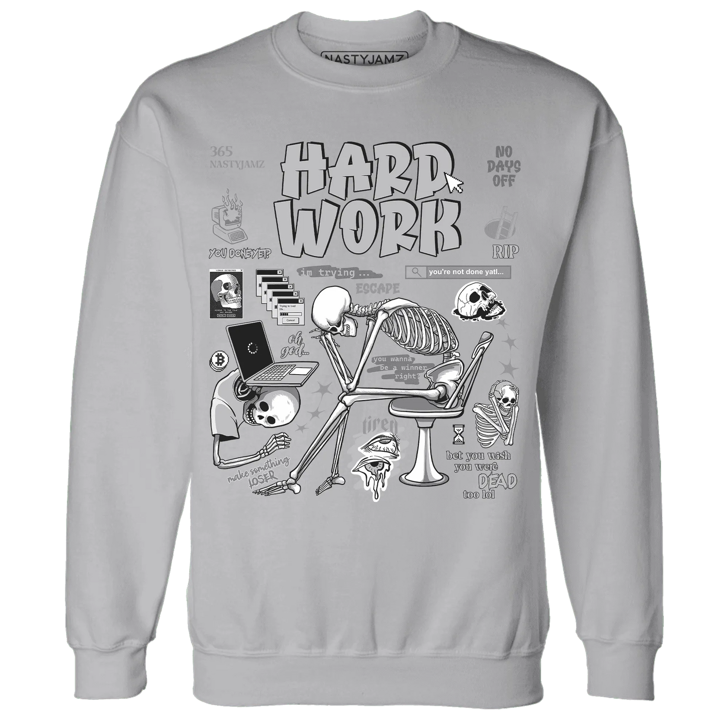 NastyJamz-Cement-Grey-3s-Sweatshirt-Match-Hard-Work