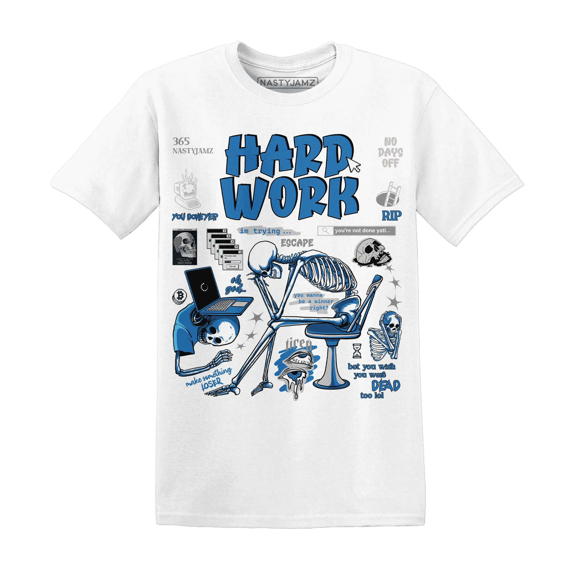 NastyJamz-Industrial-Blue-4s-T-Shirt-Match-Hard-Work