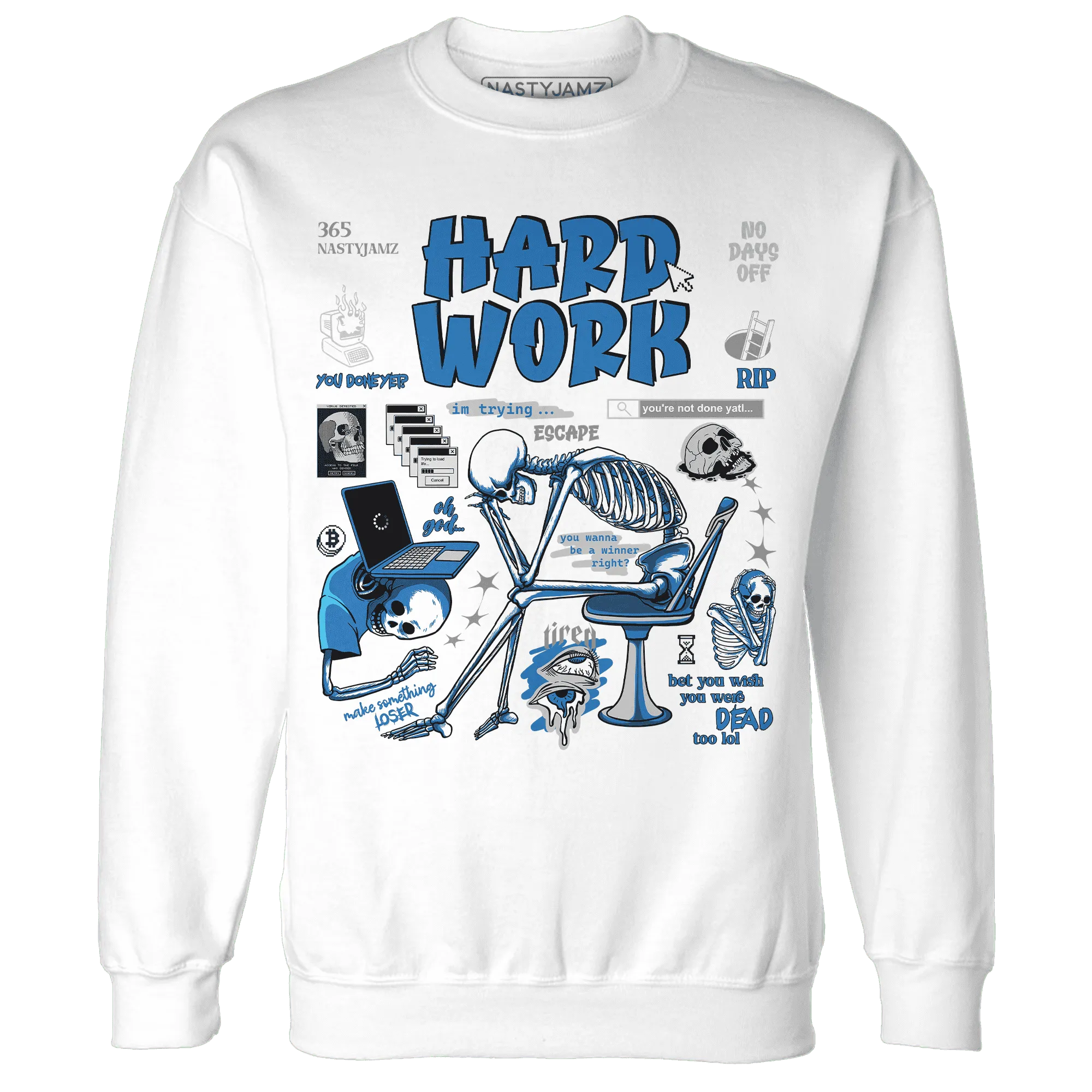 Industrial-Blue-4s-NastyJamz-Sweatshirt-Match-Hard-Work