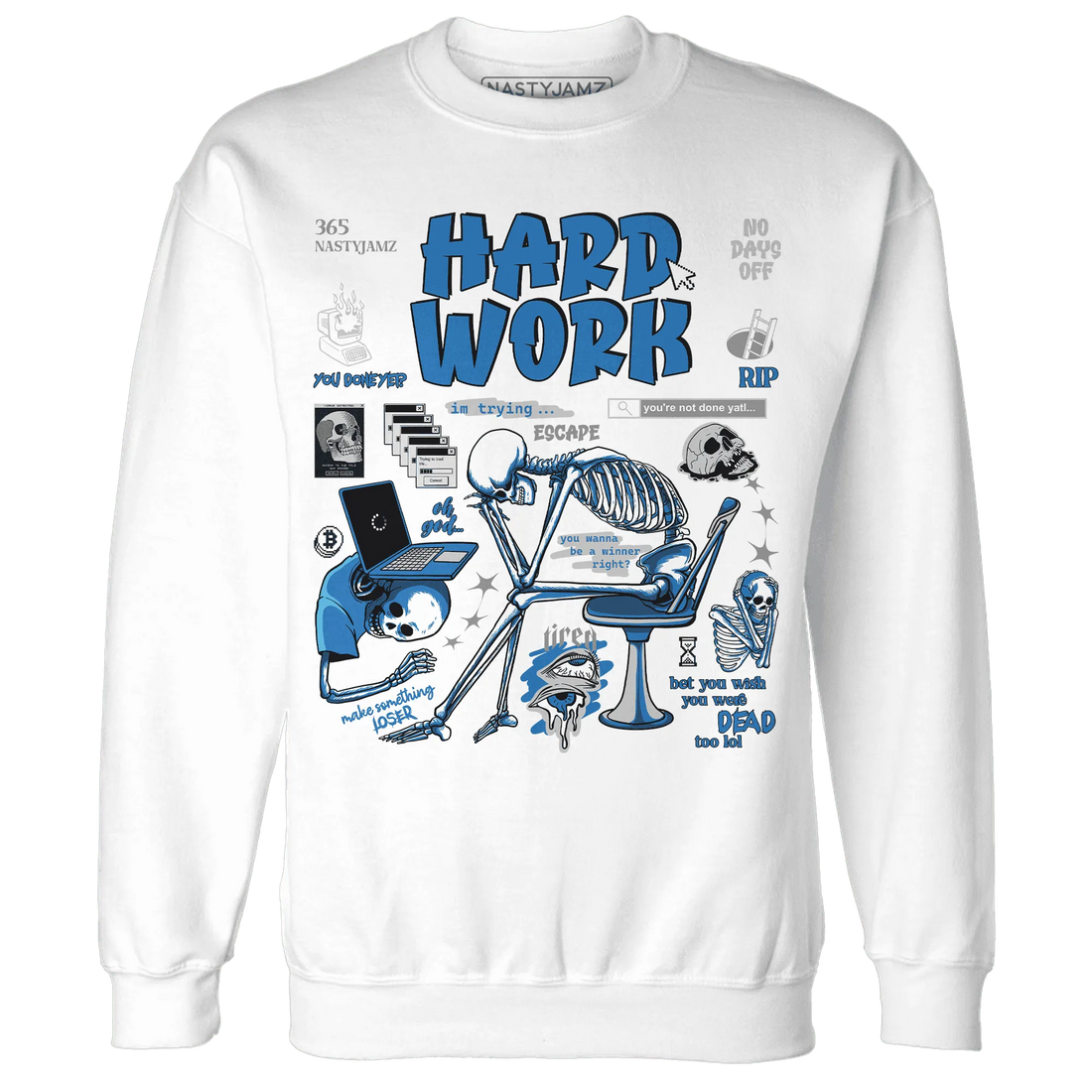 NastyJamz-Industrial-Blue-4s-Sweatshirt-Match-Hard-Work