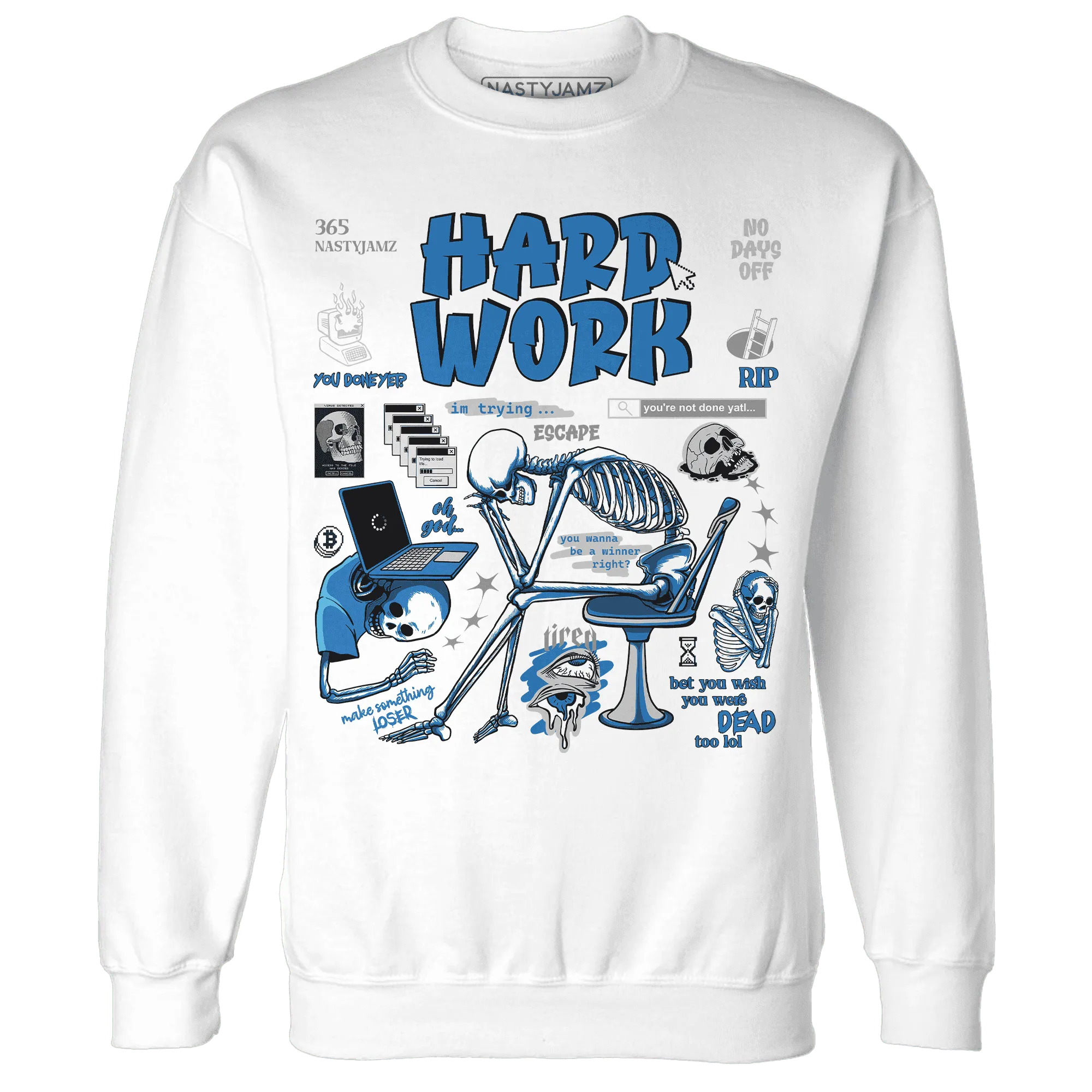 NastyJamz-Industrial-Blue-4s-Sweatshirt-Match-Hard-Work