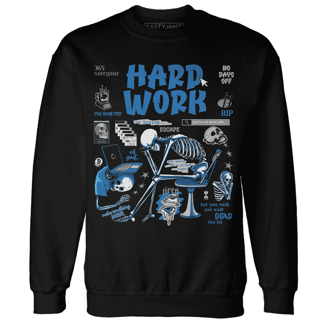NastyJamz-Industrial-Blue-4s-Sweatshirt-Match-Hard-Work