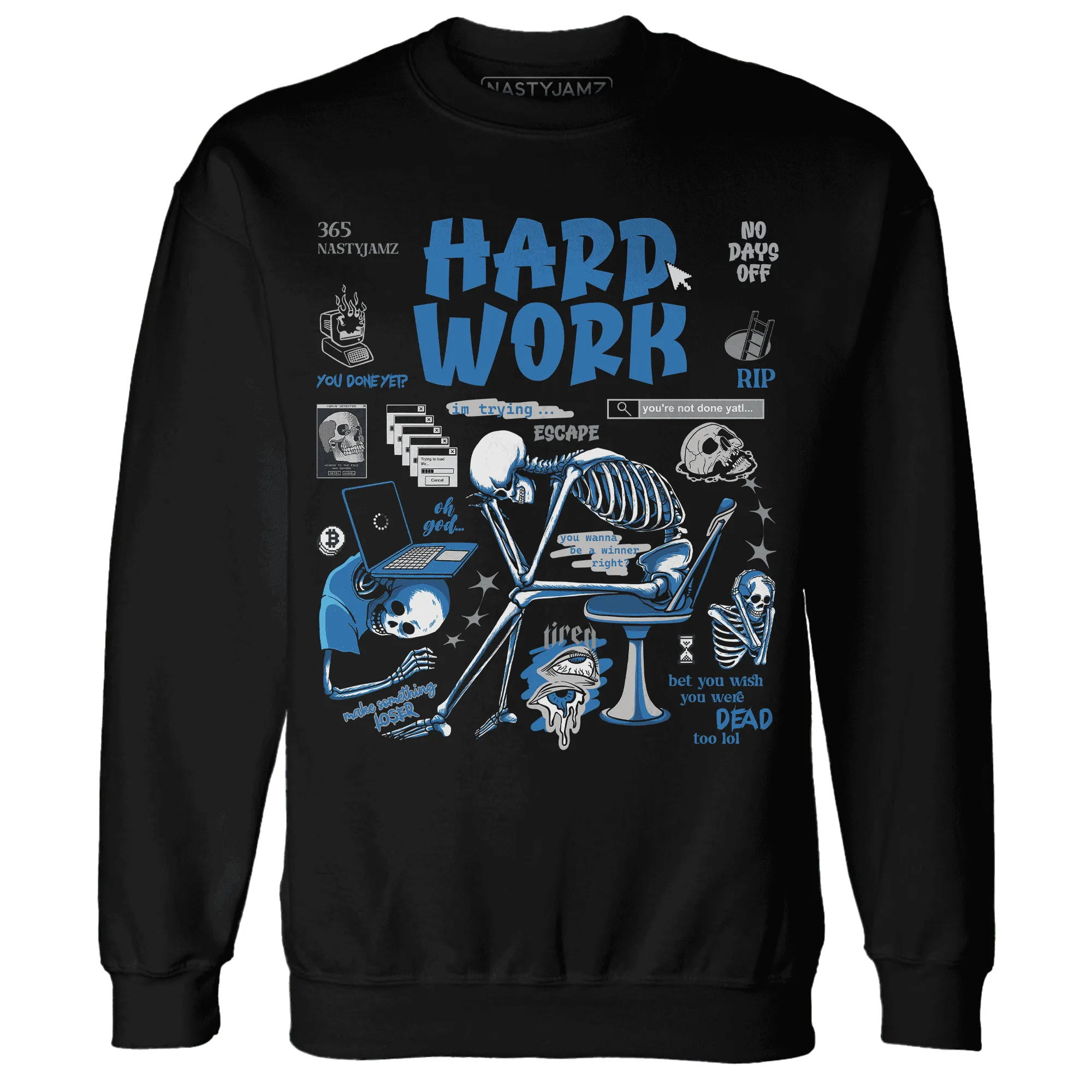 Industrial-Blue-4s-NastyJamz-Sweatshirt-Match-Hard-Work