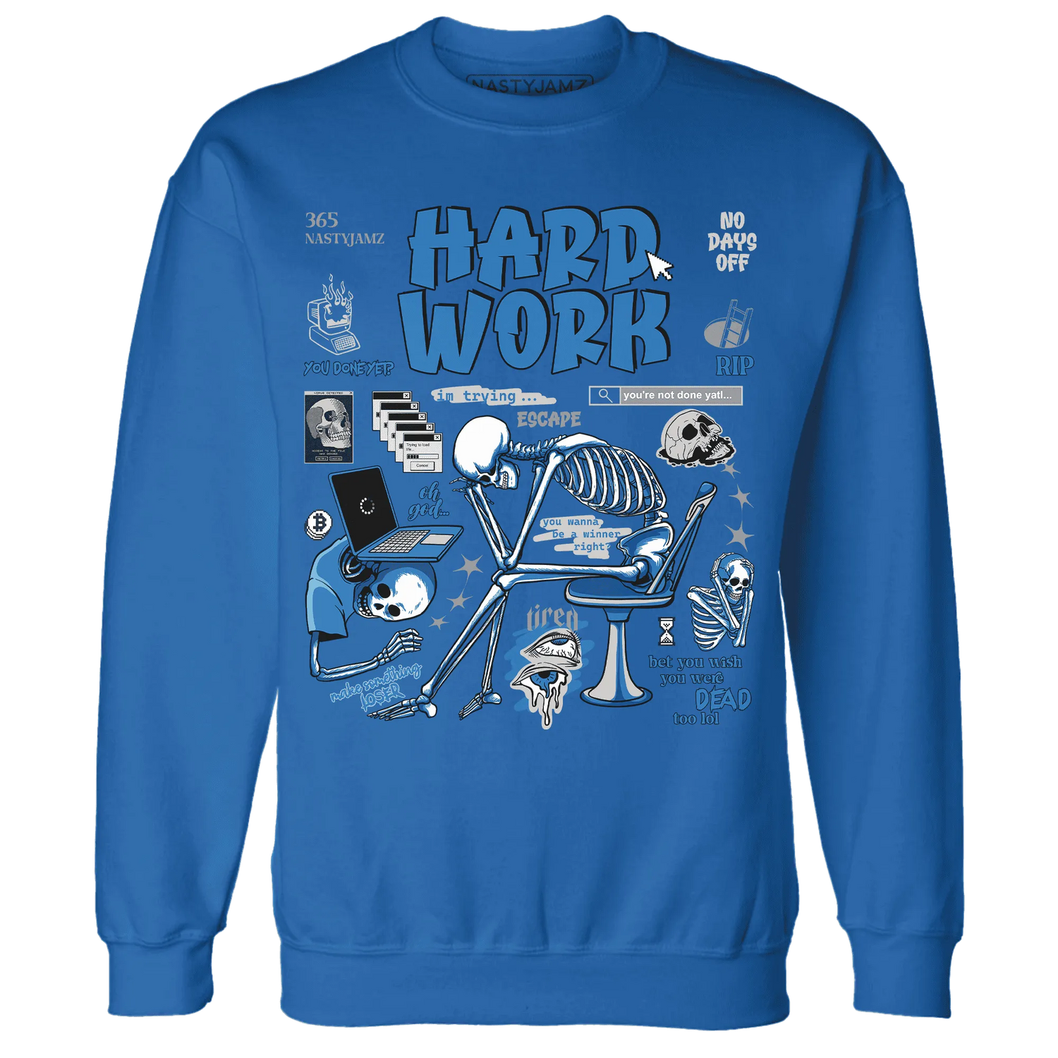 NastyJamz-Industrial-Blue-4s-Sweatshirt-Match-Hard-Work