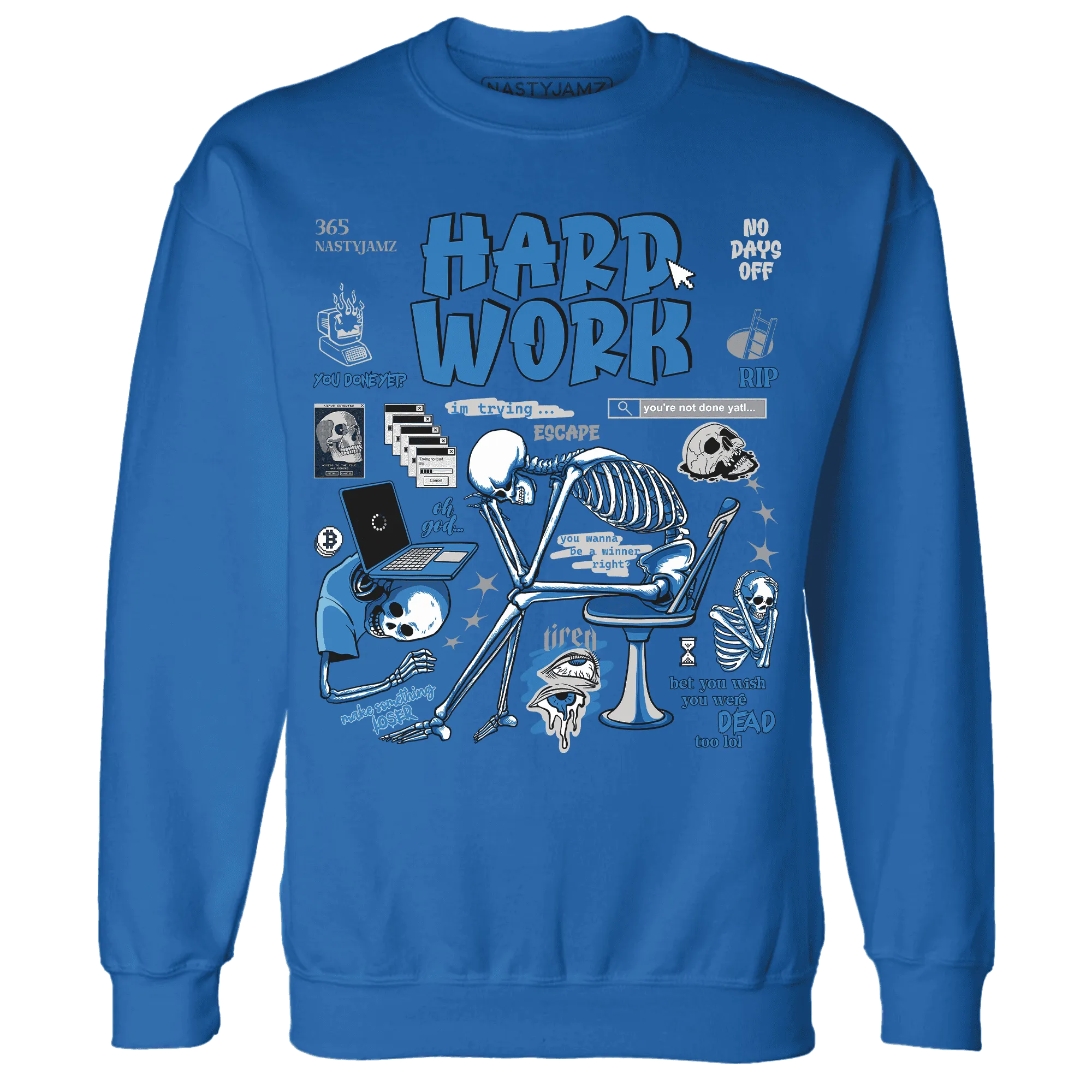 NastyJamz-Industrial-Blue-4s-Sweatshirt-Match-Hard-Work