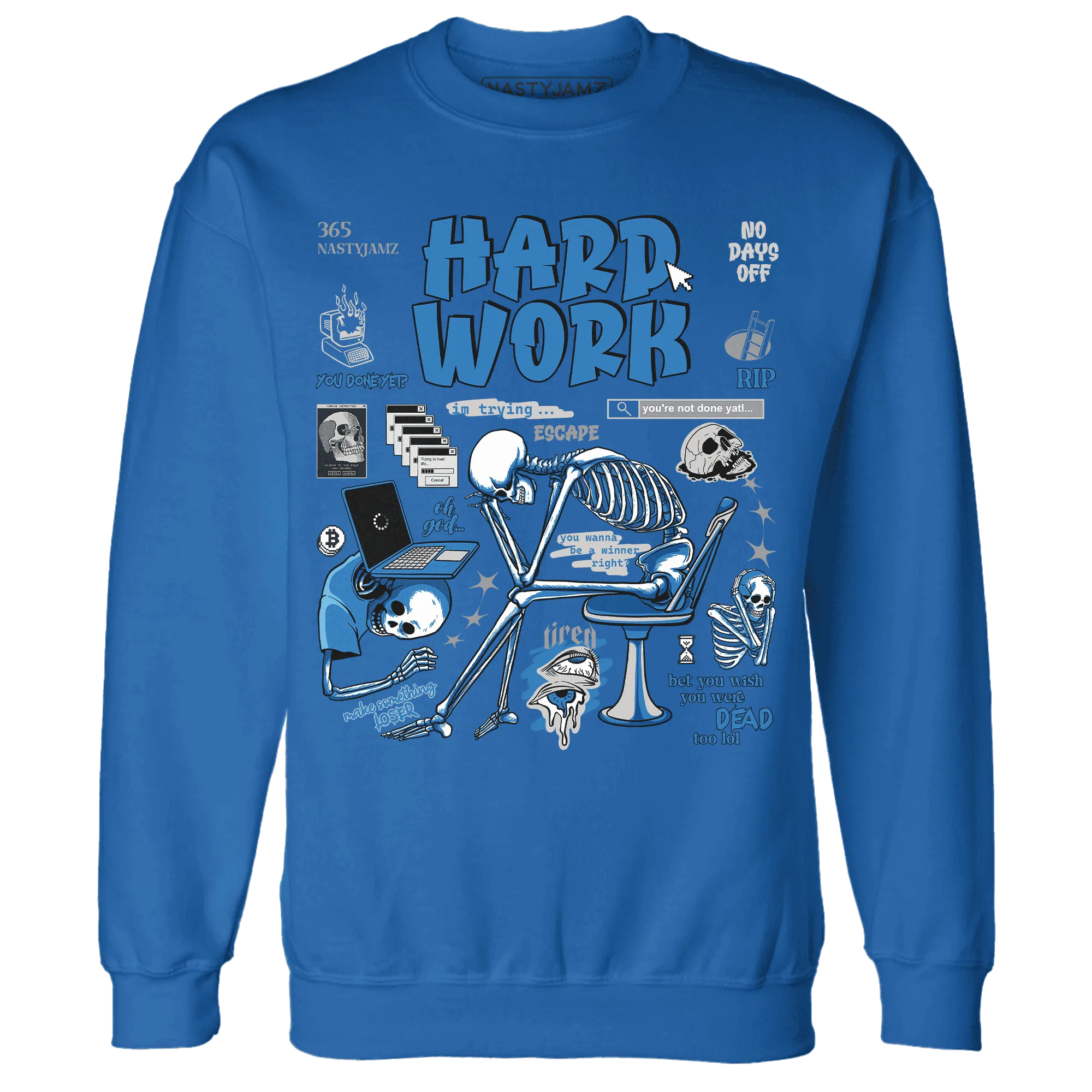 Industrial-Blue-4s-NastyJamz-Sweatshirt-Match-Hard-Work