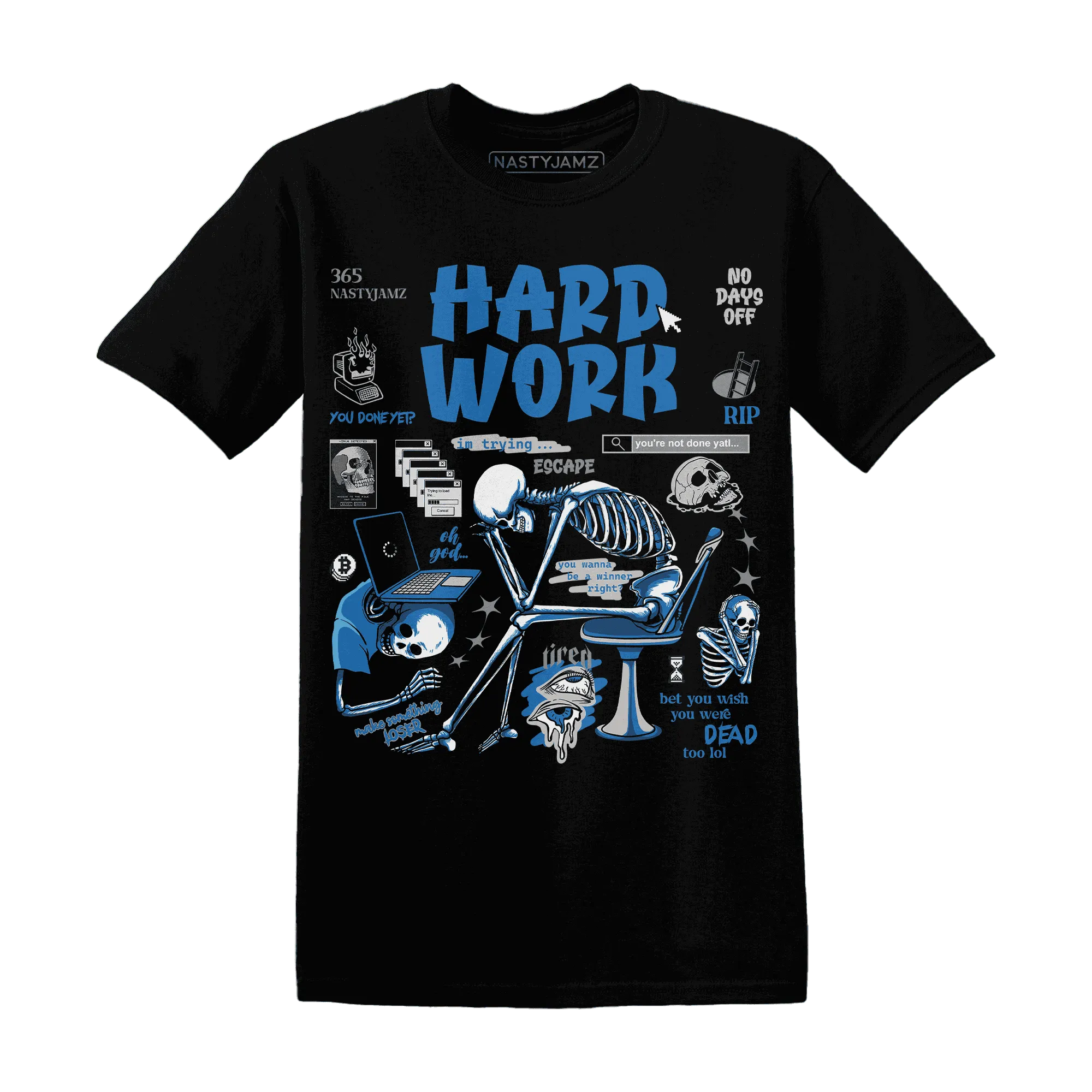 Industrial-Blue-4s-NastyJamz-T-Shirt-Match-Hard-Work