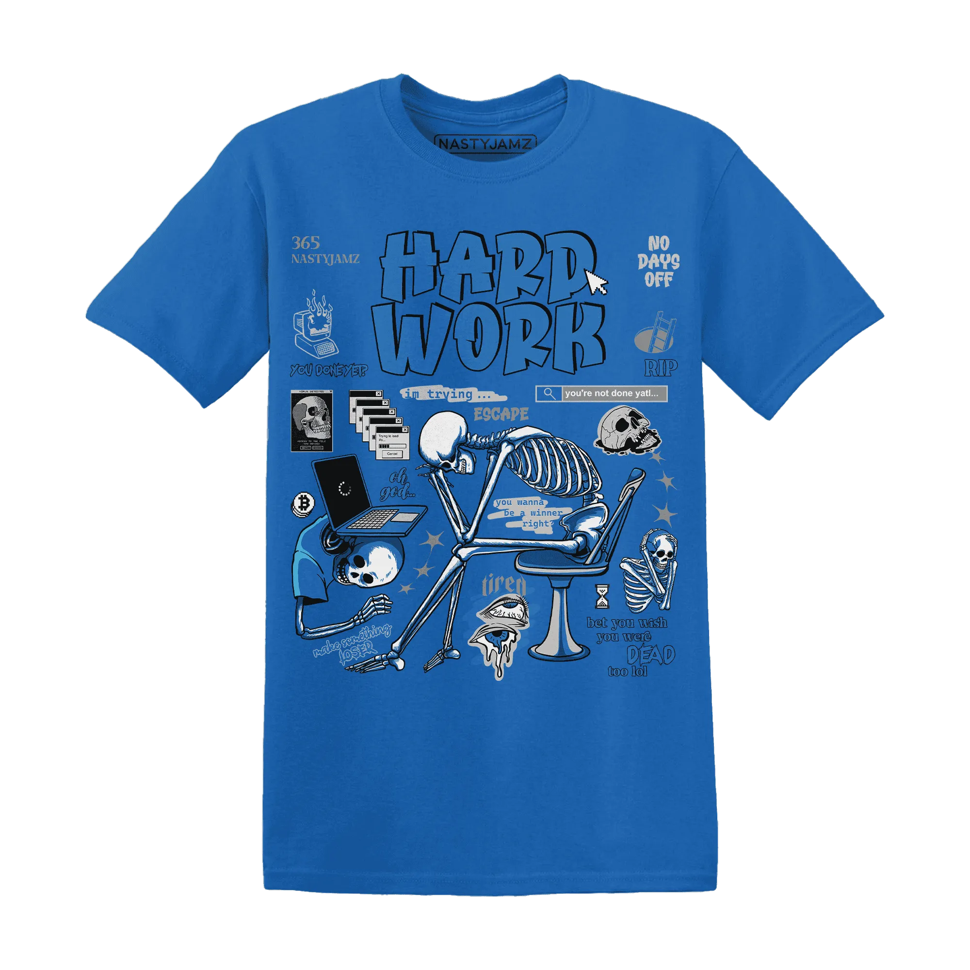 NastyJamz-Industrial-Blue-4s-T-Shirt-Match-Hard-Work