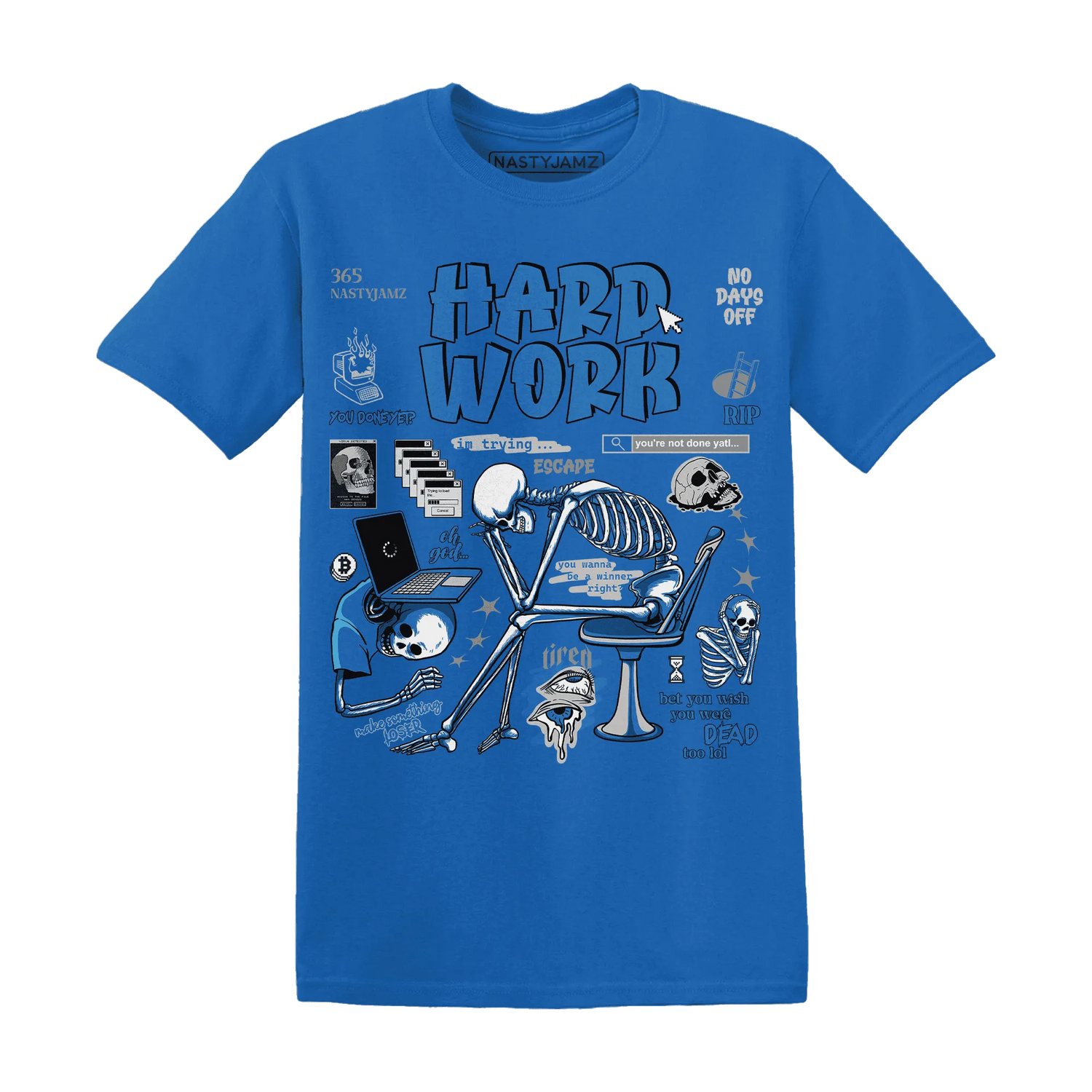 Industrial-Blue-4s-NastyJamz-T-Shirt-Match-Hard-Work