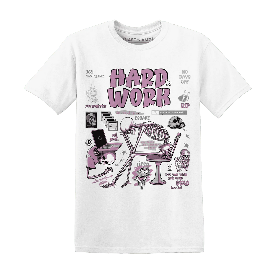 Orchid-Neutral-Grey-Black-White-4s-T-Shirt-Match-Hard-Work