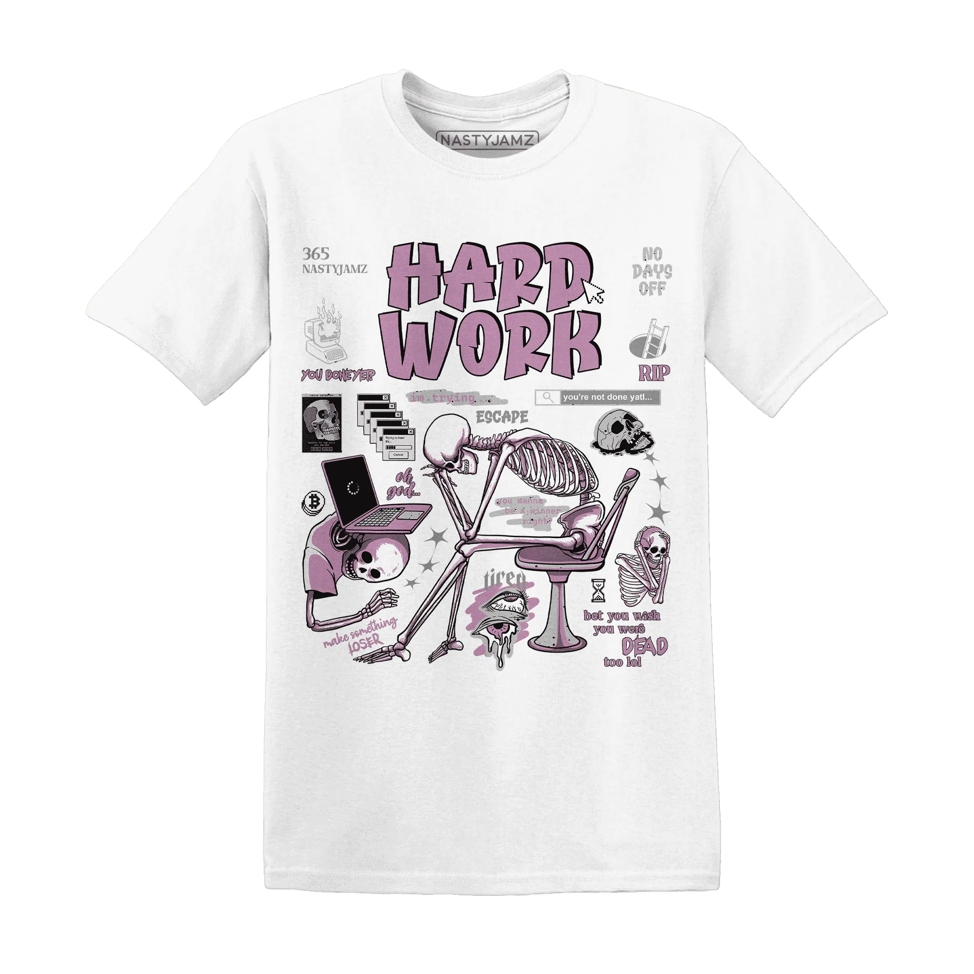 Orchid-Neutral-Grey-Black-White-4s-T-Shirt-Match-Hard-Work