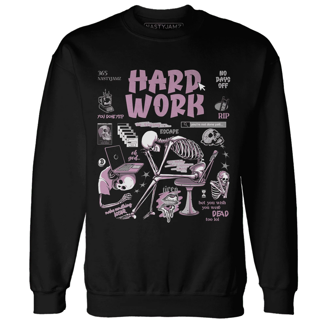 Orchid-Neutral-Grey-Black-White-4s-Sweatshirt-Match-Hard-Work
