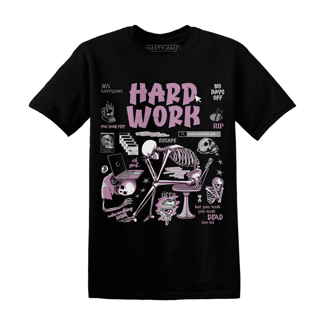 Orchid-Neutral-Grey-Black-White-4s-T-Shirt-Match-Hard-Work