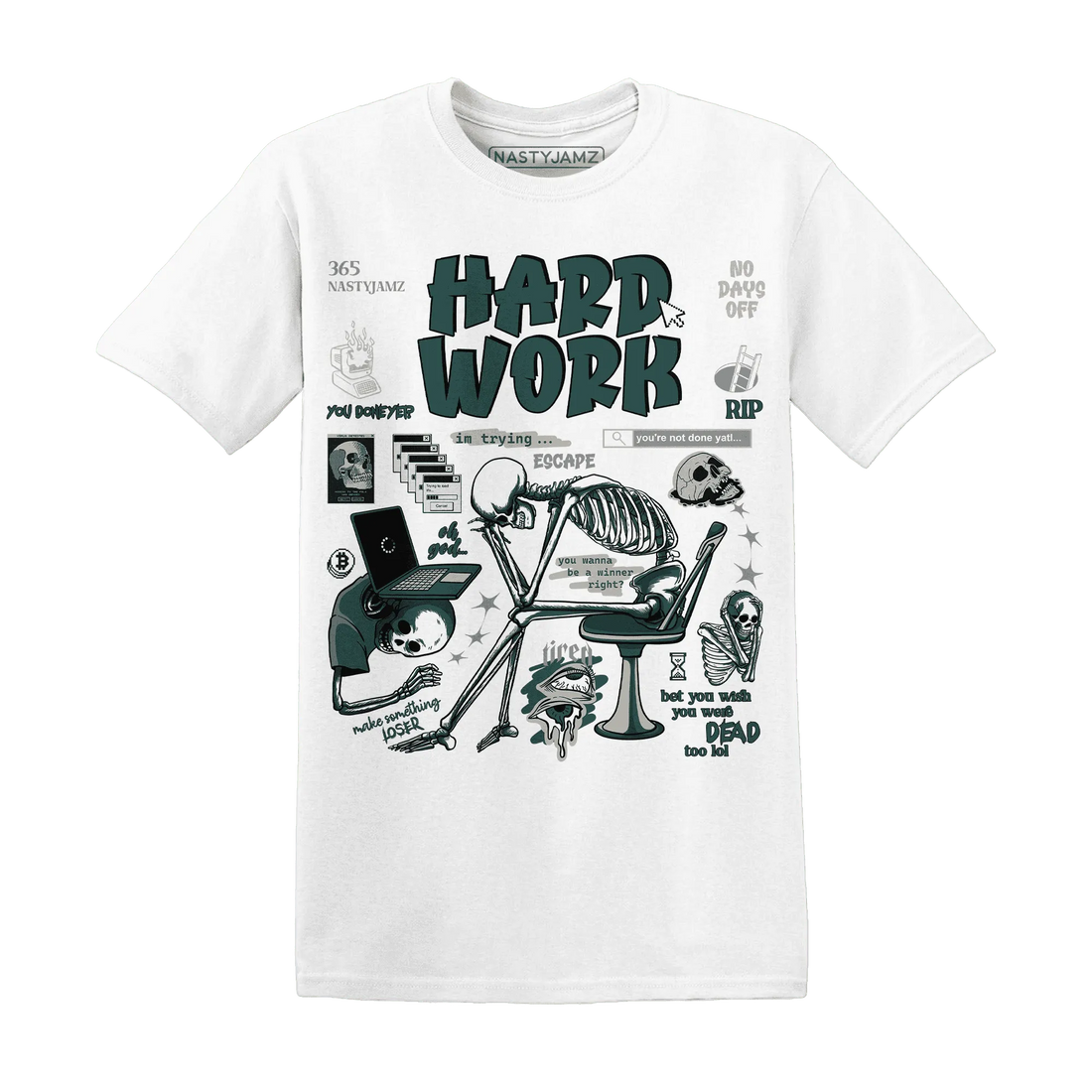 NastyJamz-Oxidized-Green-4s-T-Shirt-Match-Hard-Work