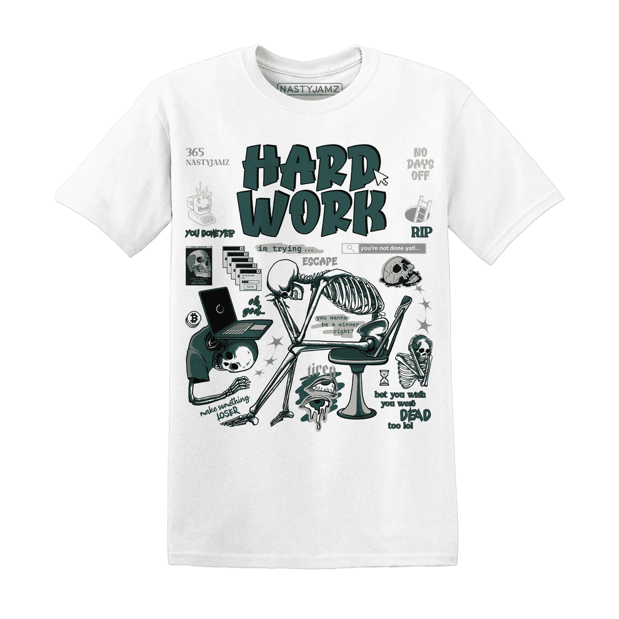 NastyJamz-Oxidized-Green-4s-T-Shirt-Match-Hard-Work