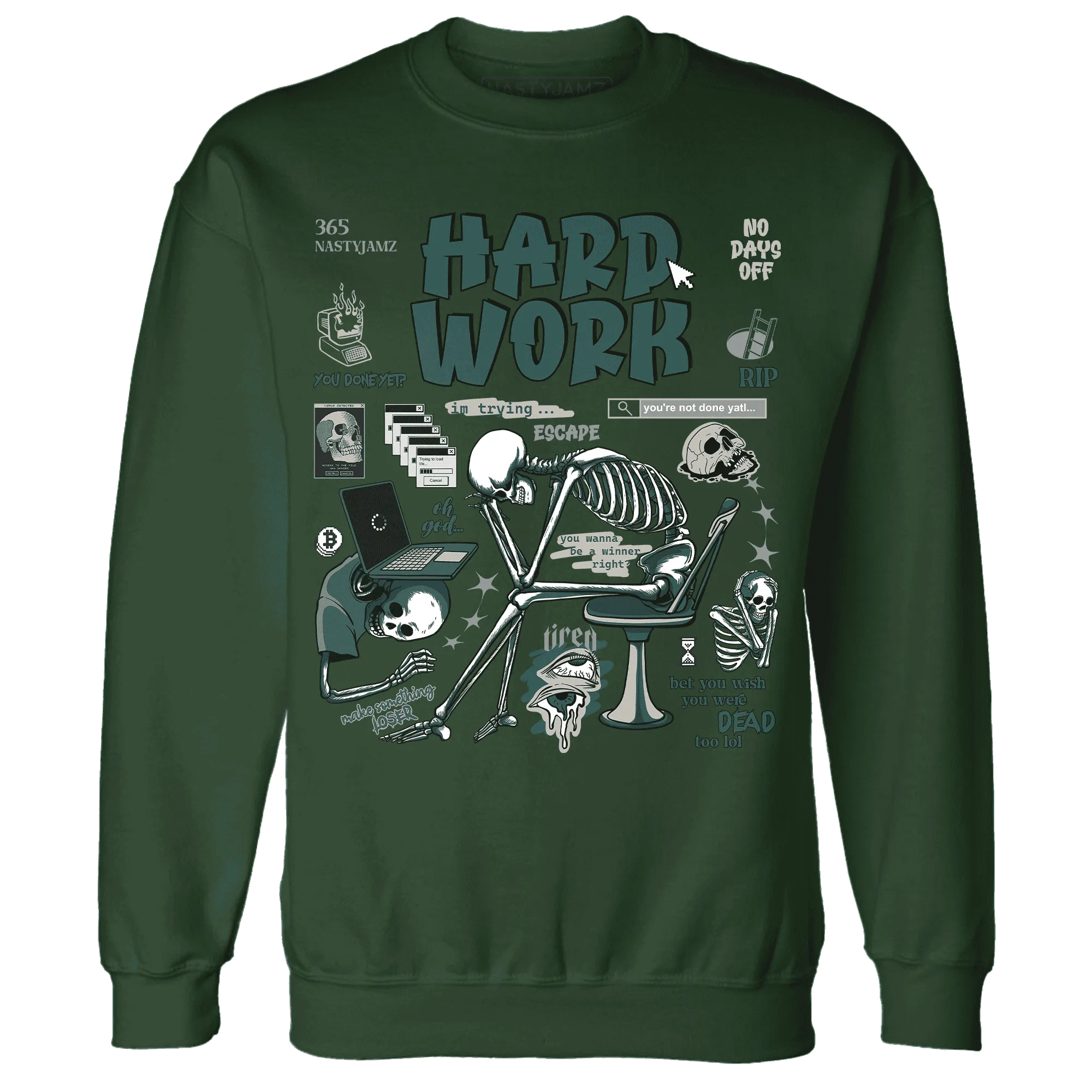 NastyJamz-Oxidized-Green-4s-Sweatshirt-Match-Hard-Work