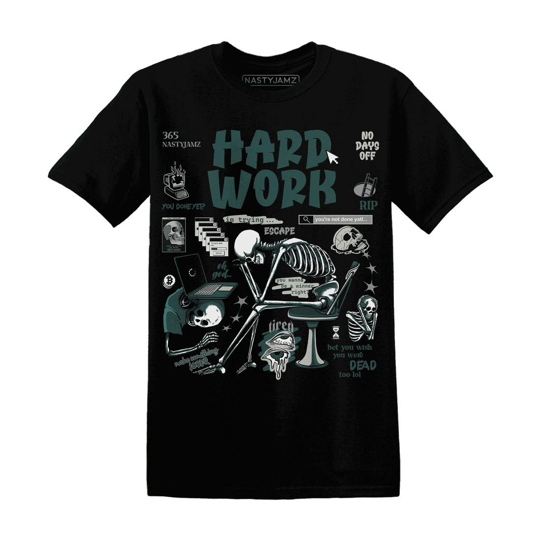 NastyJamz-Oxidized-Green-4s-T-Shirt-Match-Hard-Work