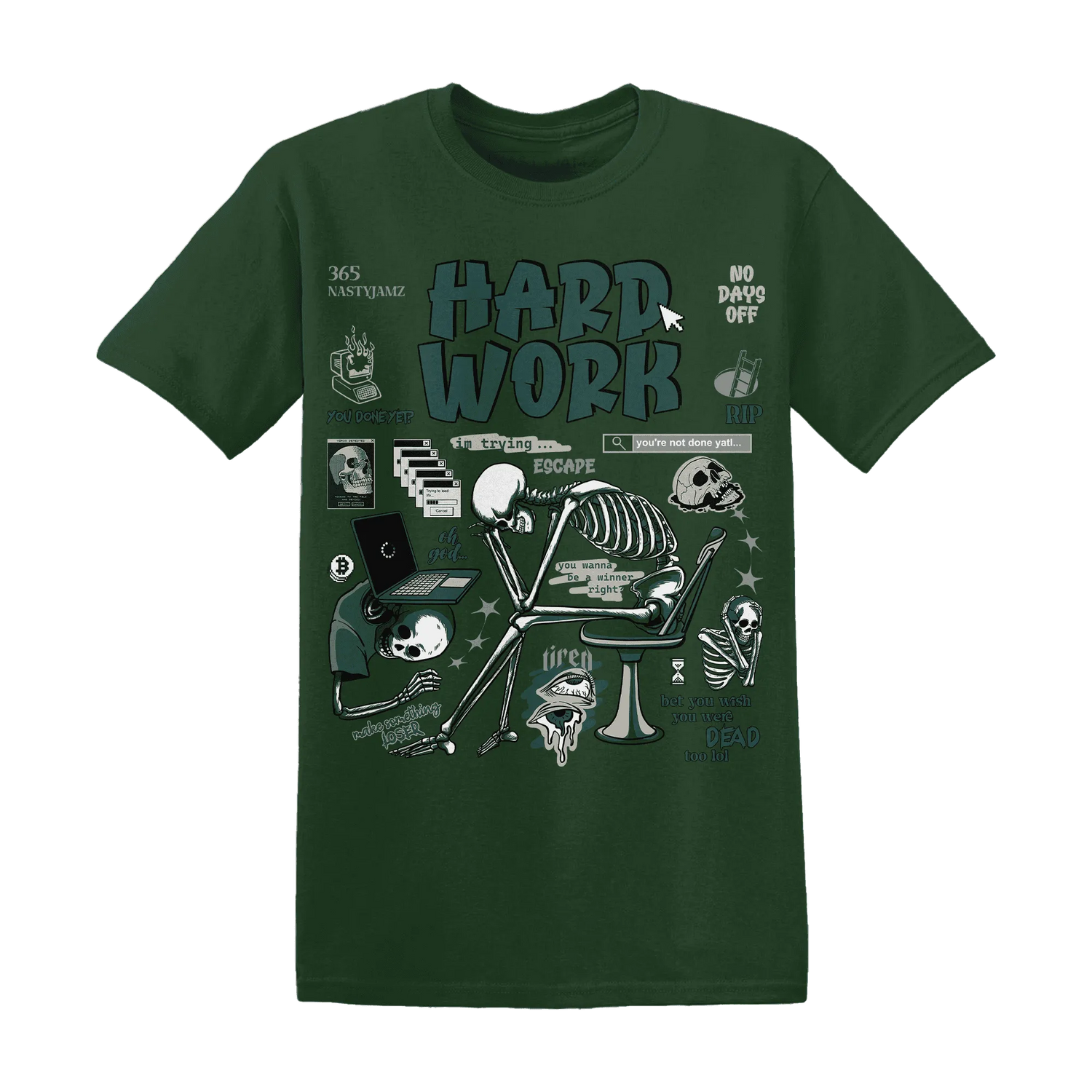 NastyJamz-Oxidized-Green-4s-T-Shirt-Match-Hard-Work