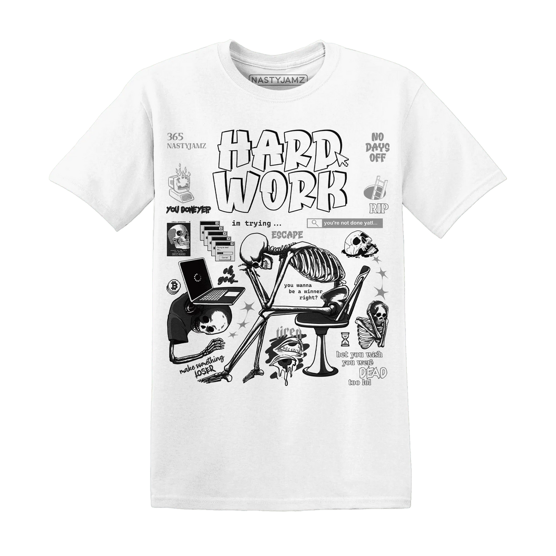 NastyJamz-White-Thunder-4s-T-Shirt-Match-Hard-Work