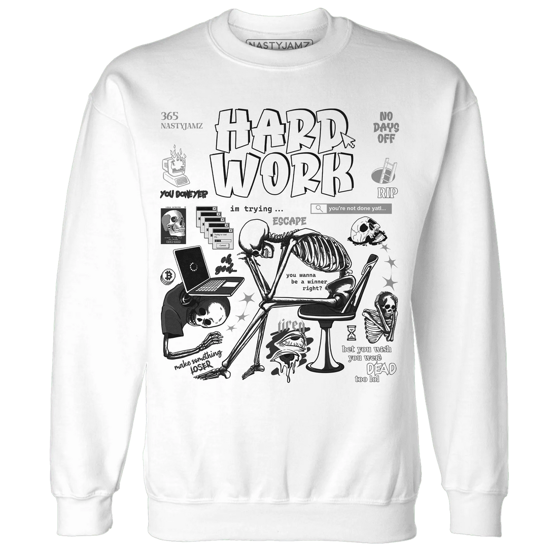 NastyJamz-White-Thunder-4s-Sweatshirt-Match-Hard-Work