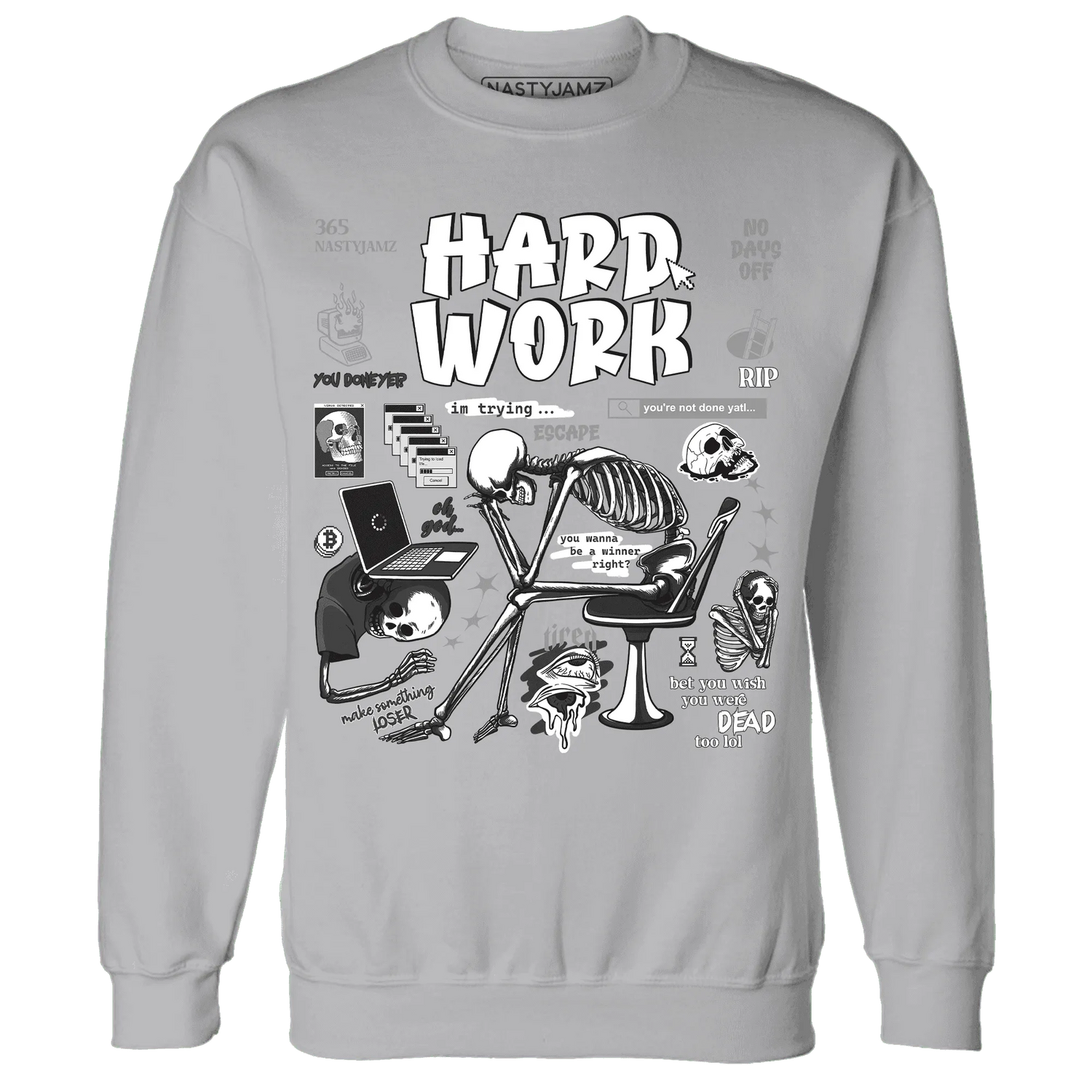 NastyJamz-White-Thunder-4s-Sweatshirt-Match-Hard-Work