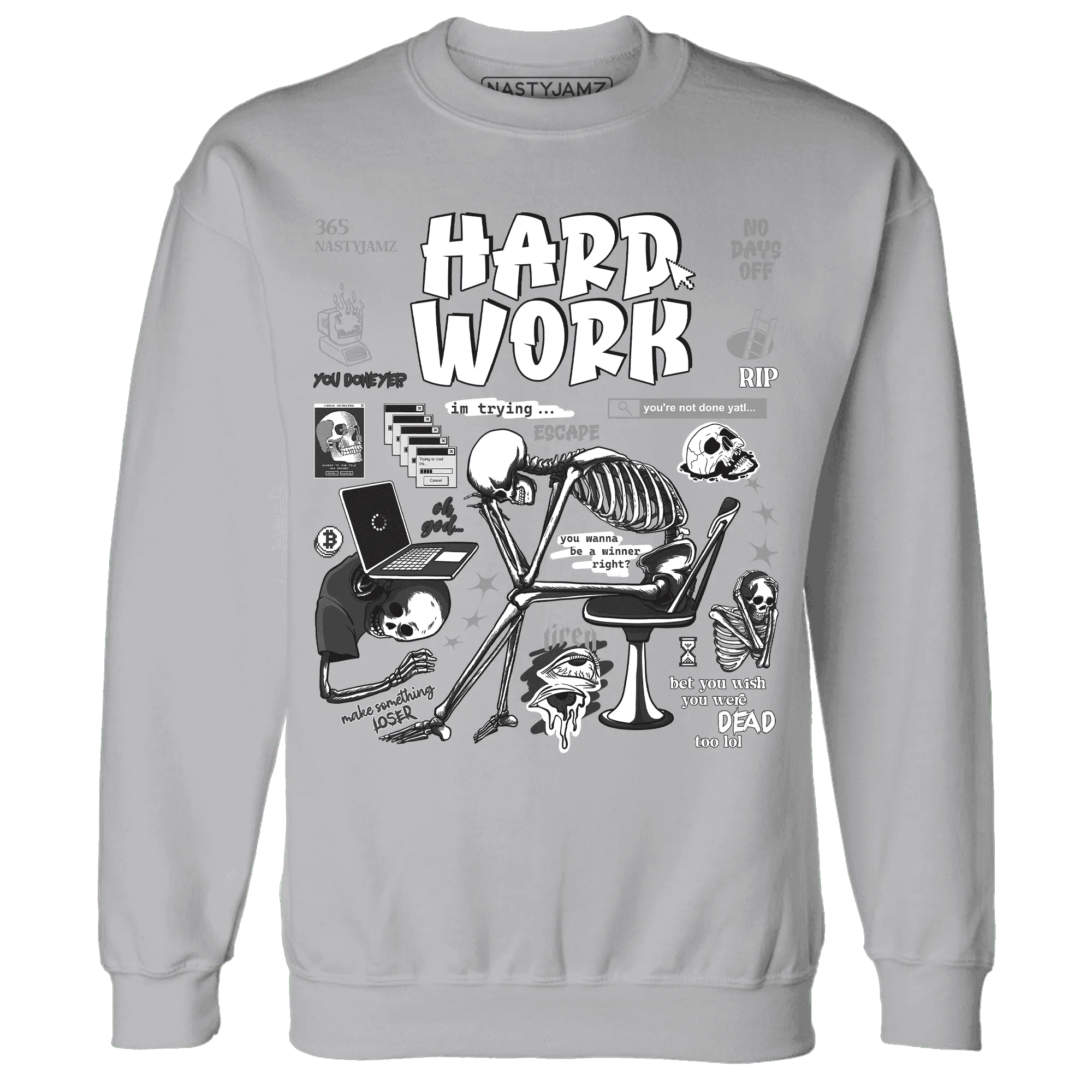 NastyJamz-White-Thunder-4s-Sweatshirt-Match-Hard-Work