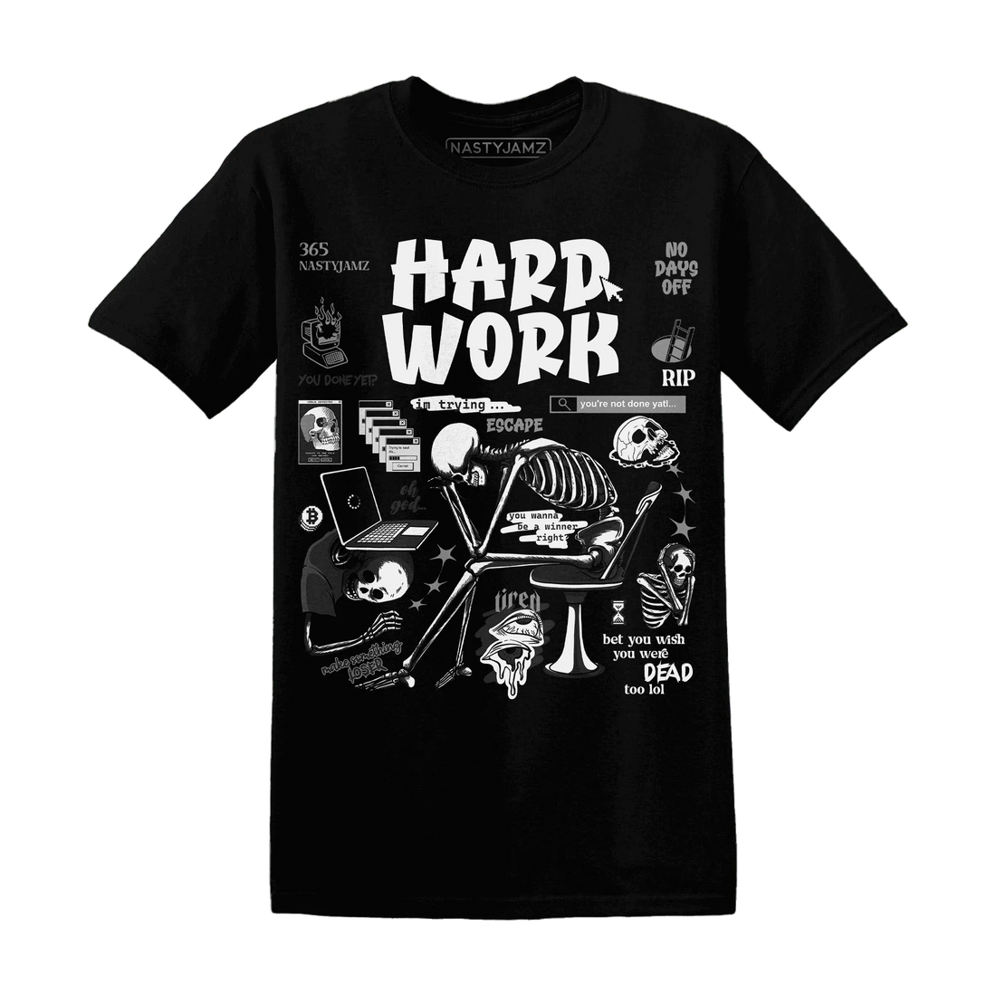 NastyJamz-White-Thunder-4s-T-Shirt-Match-Hard-Work