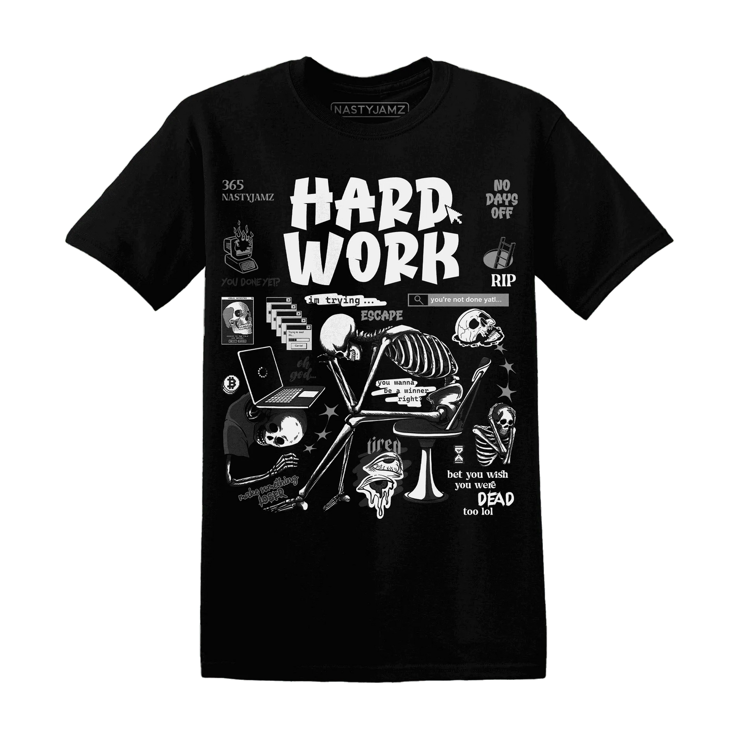 NastyJamz-White-Thunder-4s-T-Shirt-Match-Hard-Work