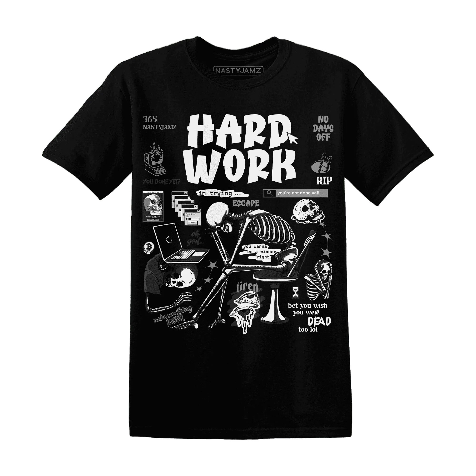 NastyJamz-White-Thunder-4s-T-Shirt-Match-Hard-Work