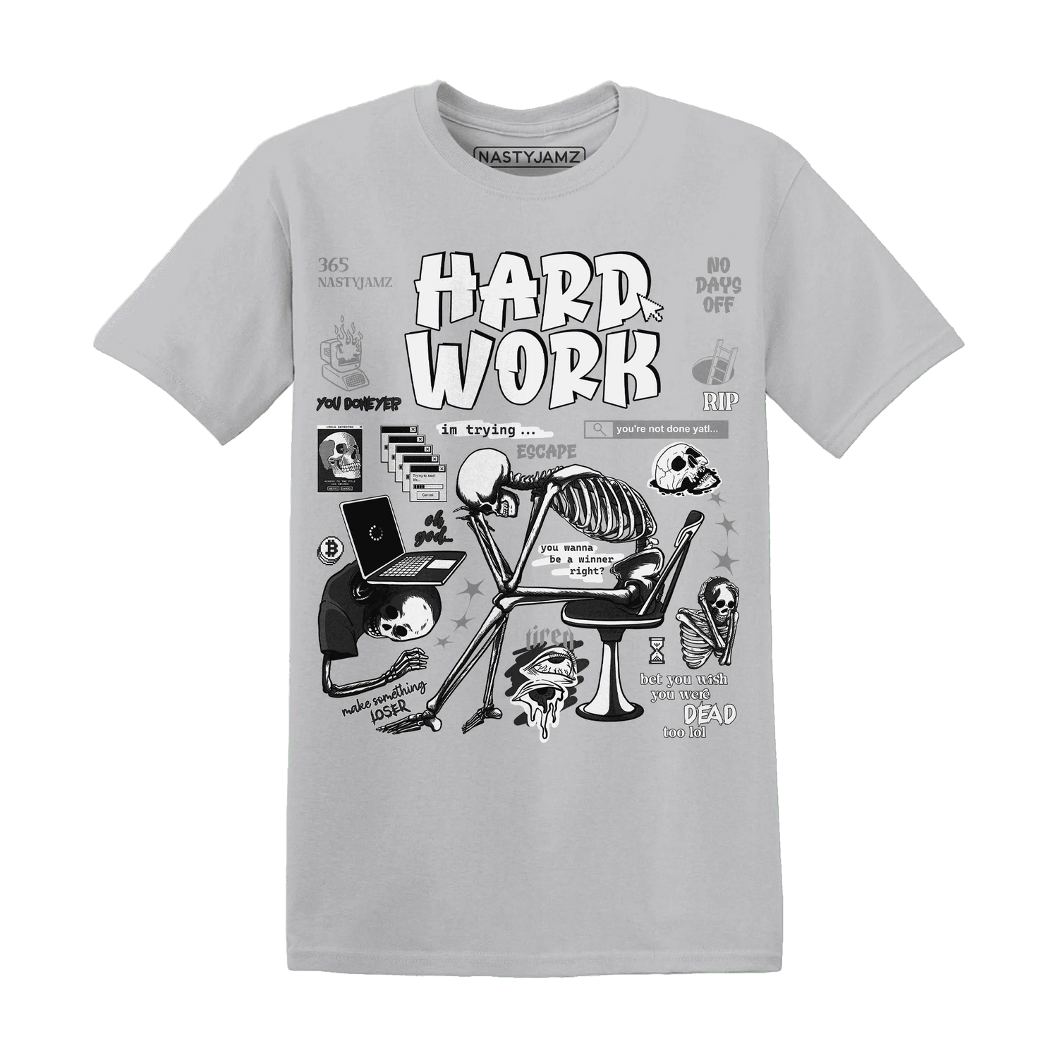 NastyJamz-White-Thunder-4s-T-Shirt-Match-Hard-Work