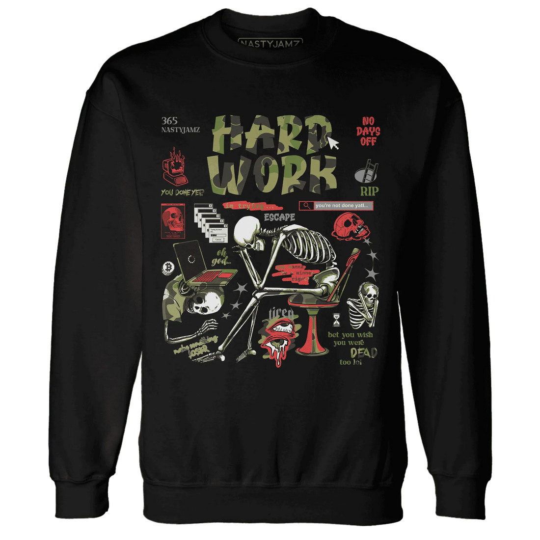AM-90-Dark-Sage-Solar-Red-Sweatshirt-Match-Hard-Work