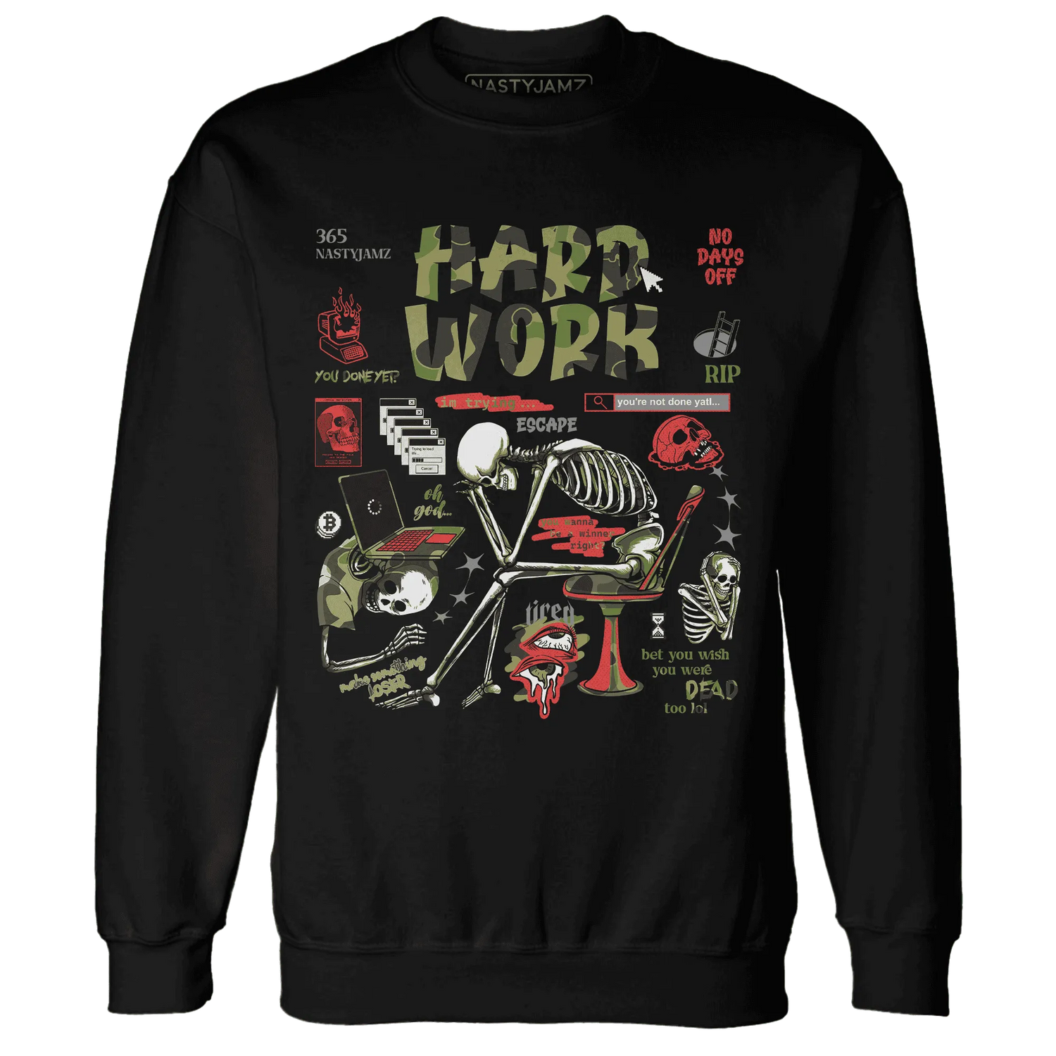 AM-90-Dark-Sage-Solar-Red-Sweatshirt-Match-Hard-Work
