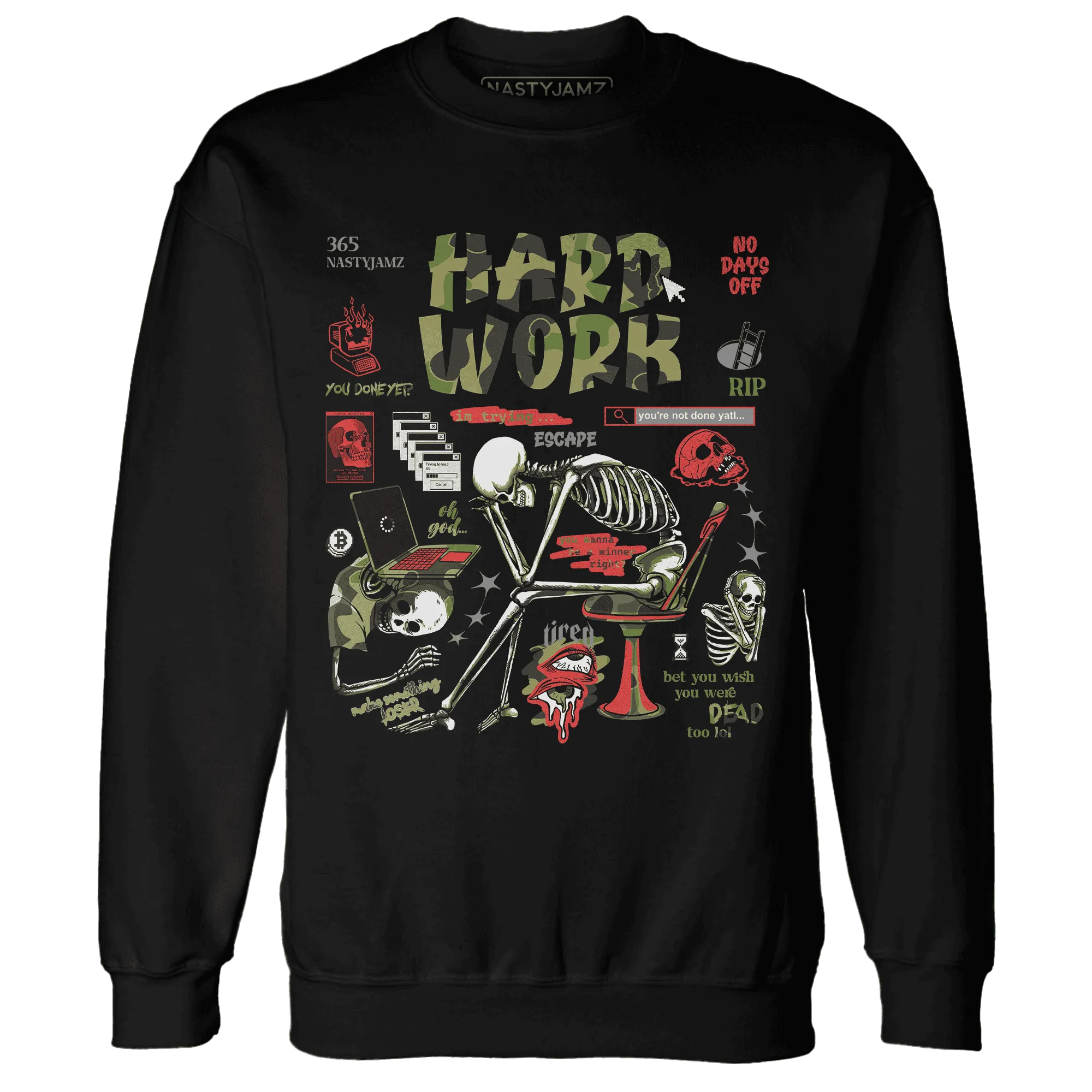 AM-90-Dark-Sage-Solar-Red-Sweatshirt-Match-Hard-Work