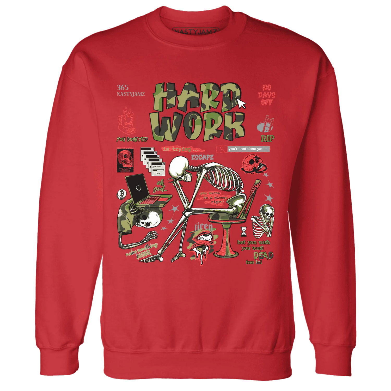 AM-90-Dark-Sage-Solar-Red-Sweatshirt-Match-Hard-Work