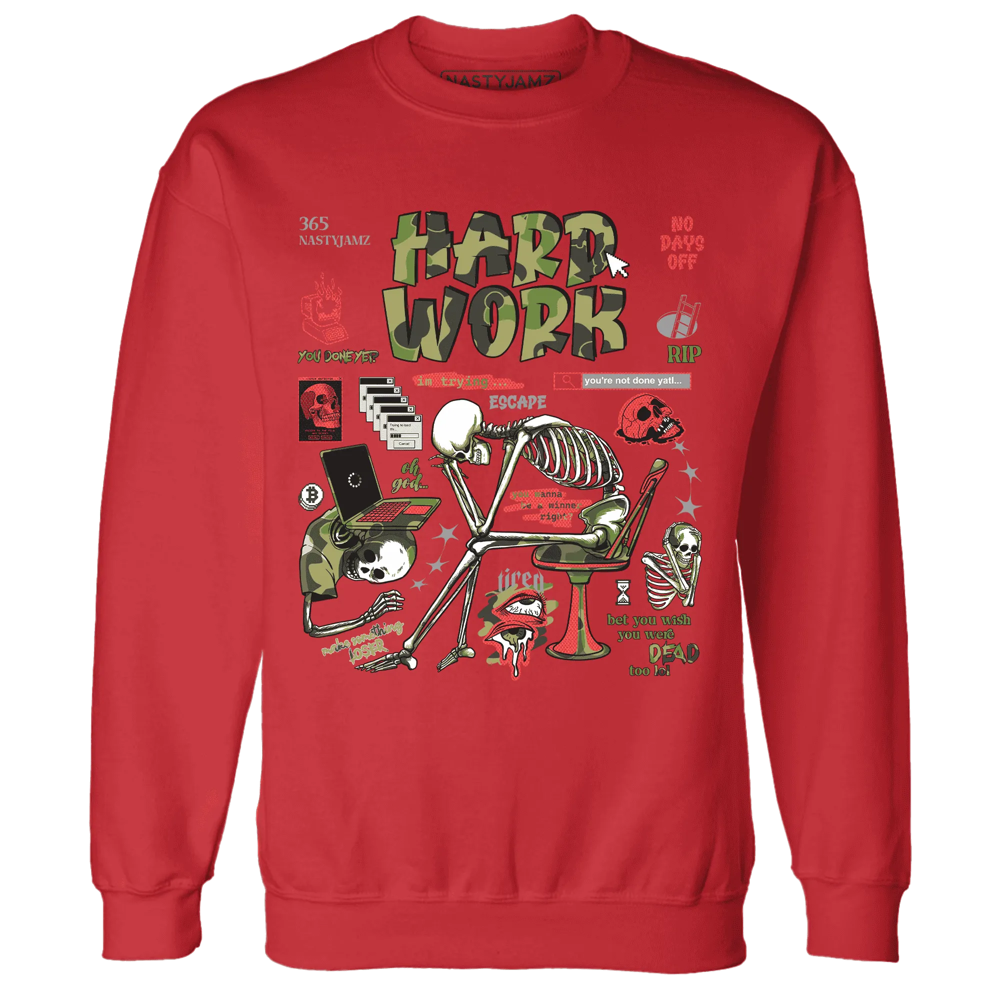 AM-90-Dark-Sage-Solar-Red-Sweatshirt-Match-Hard-Work