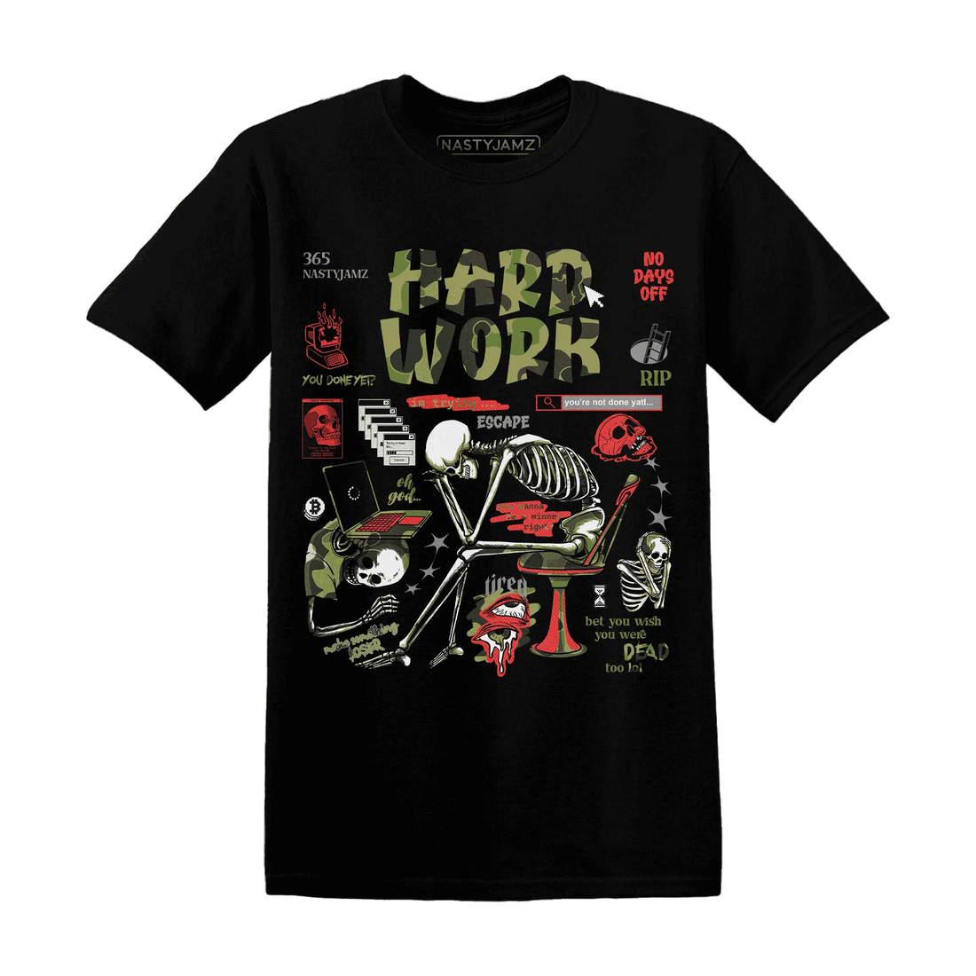 AM-90-Dark-Sage-Solar-Red-T-Shirt-Match-Hard-Work