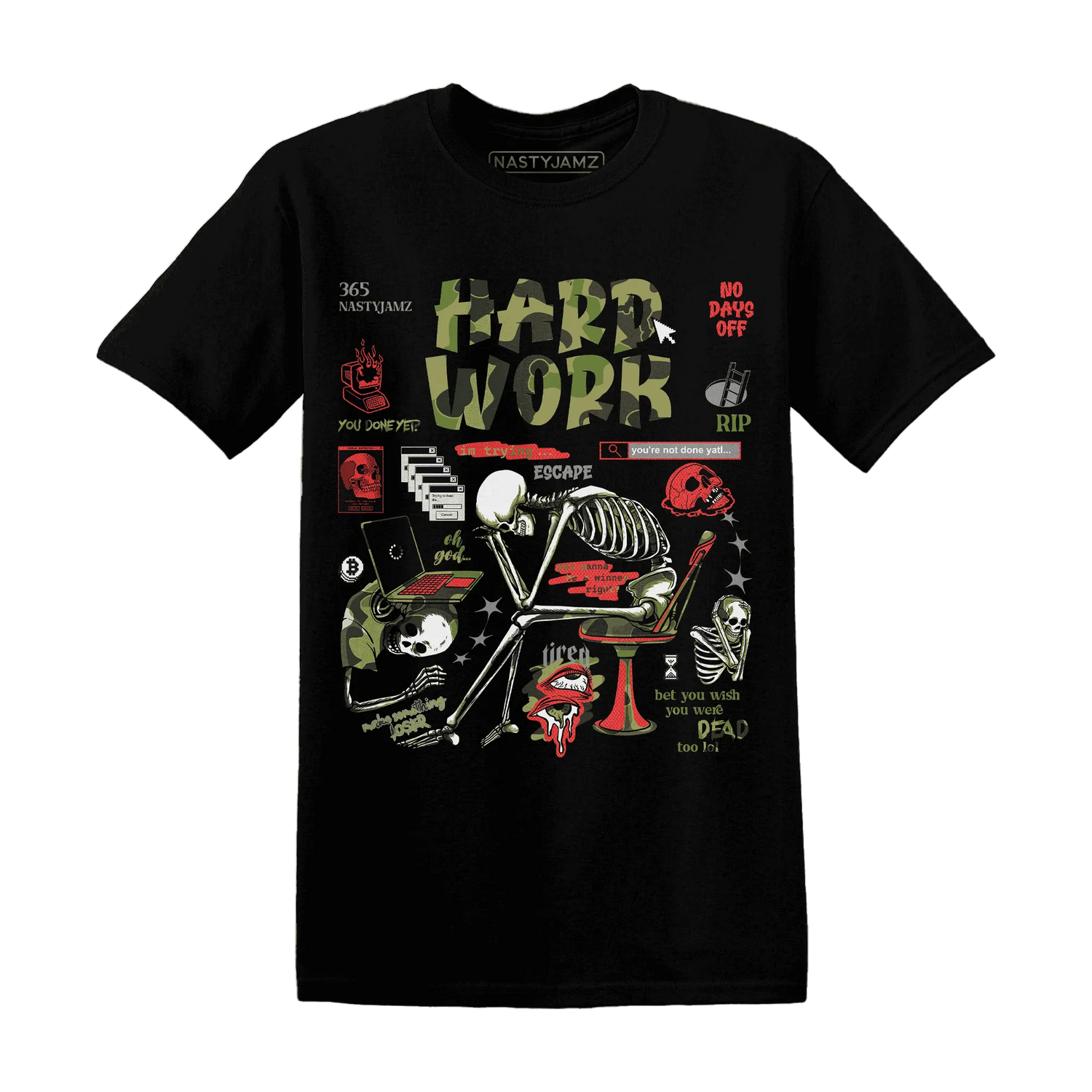 AM-90-Dark-Sage-Solar-Red-T-Shirt-Match-Hard-Work