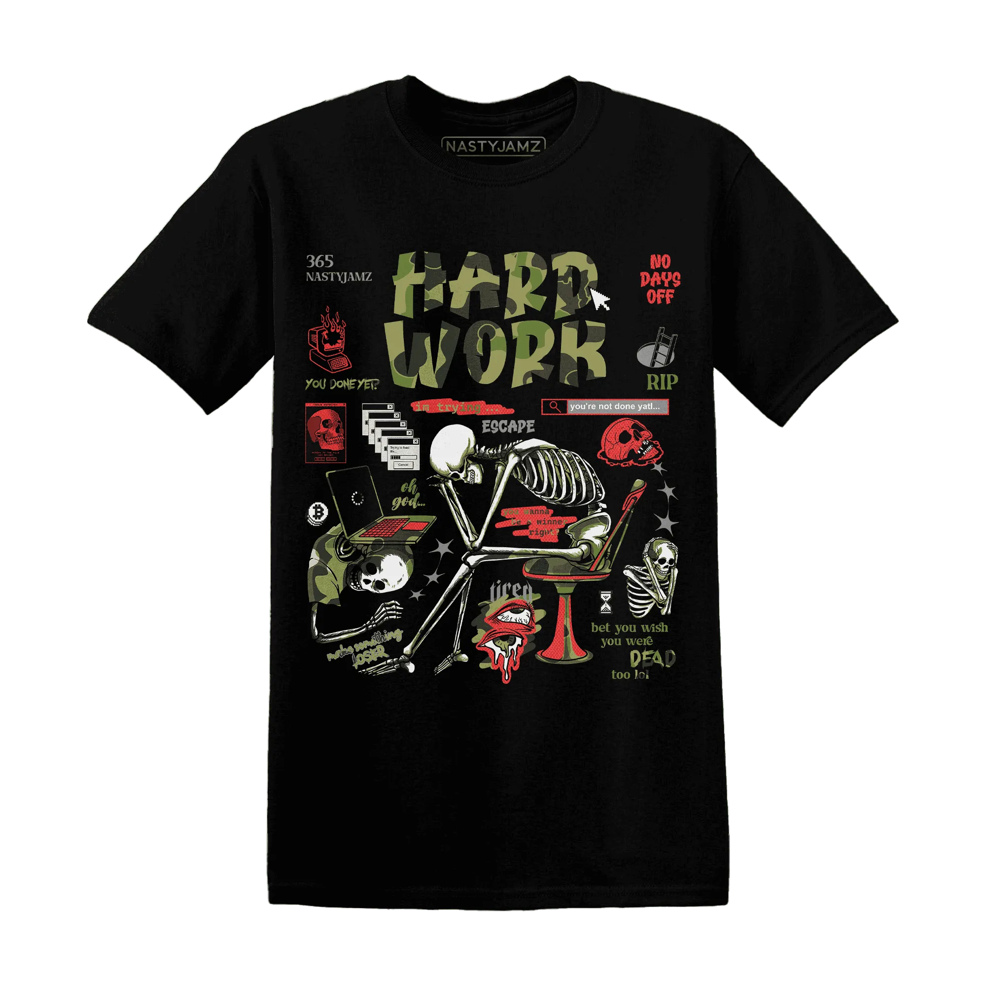 AM-90-Dark-Sage-Solar-Red-T-Shirt-Match-Hard-Work