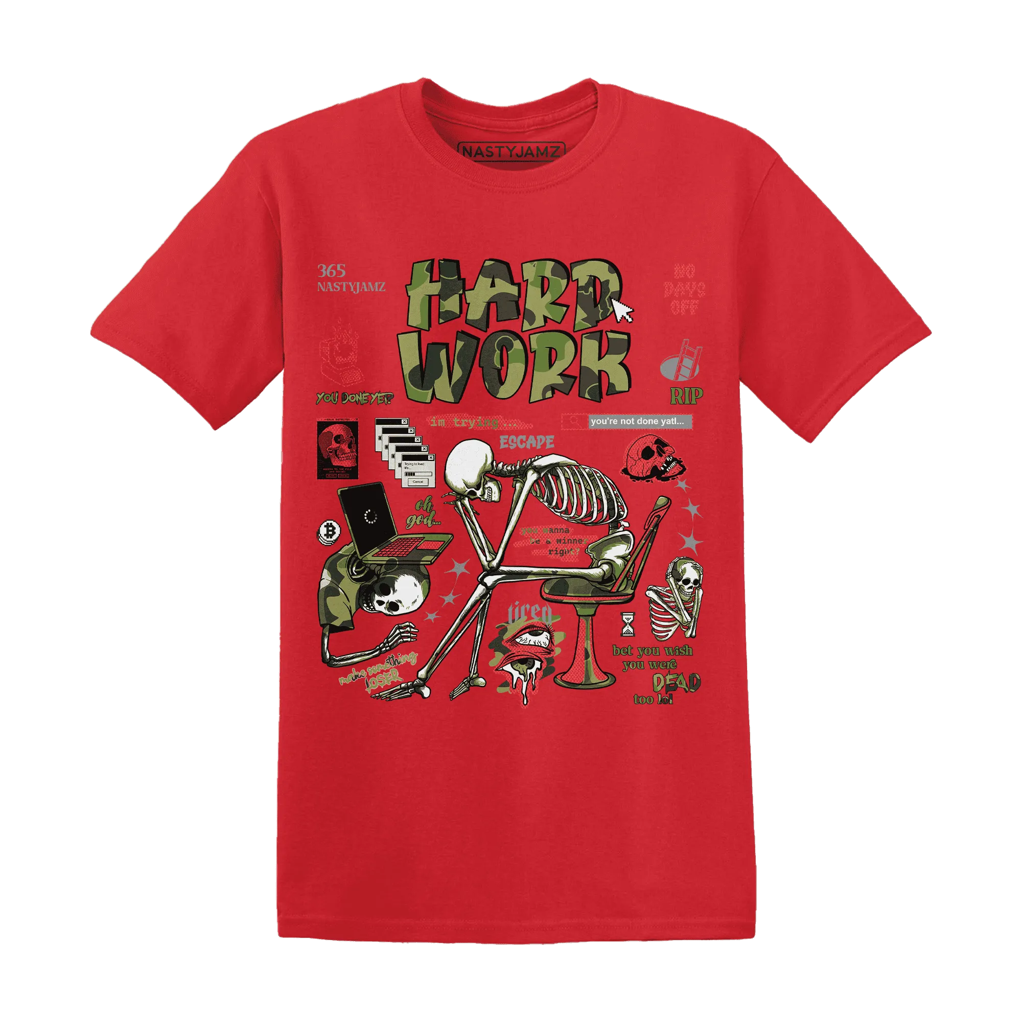 AM-90-Dark-Sage-Solar-Red-T-Shirt-Match-Hard-Work