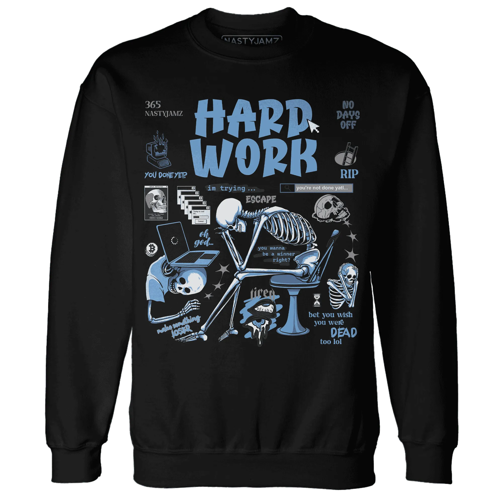 NastyJamz-AM-Plus-Black-Univercitii-Blue-Sweatshirt-Match-Hard-Work