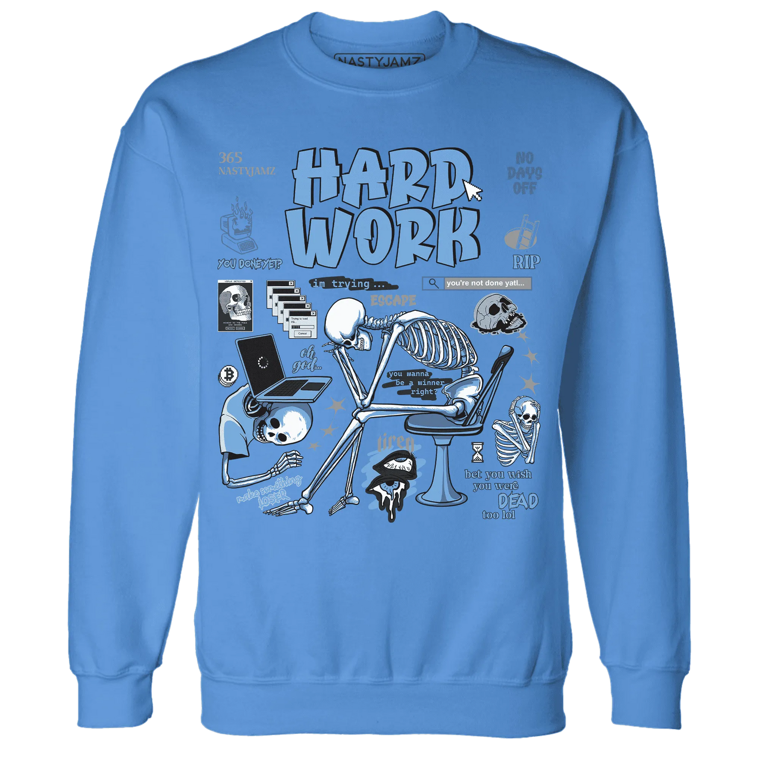 NastyJamz-AM-Plus-Black-Univercitii-Blue-Sweatshirt-Match-Hard-Work