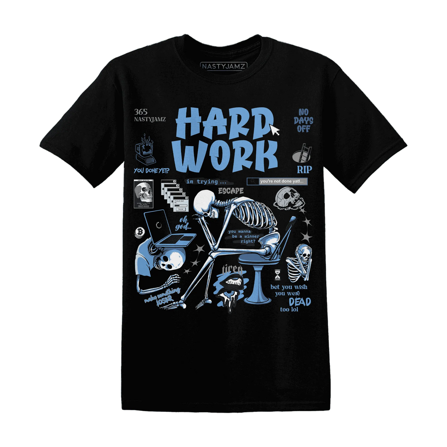 NastyJamz-AM-Plus-Black-Univercitii-Blue-T-Shirt-Match-Hard-Work