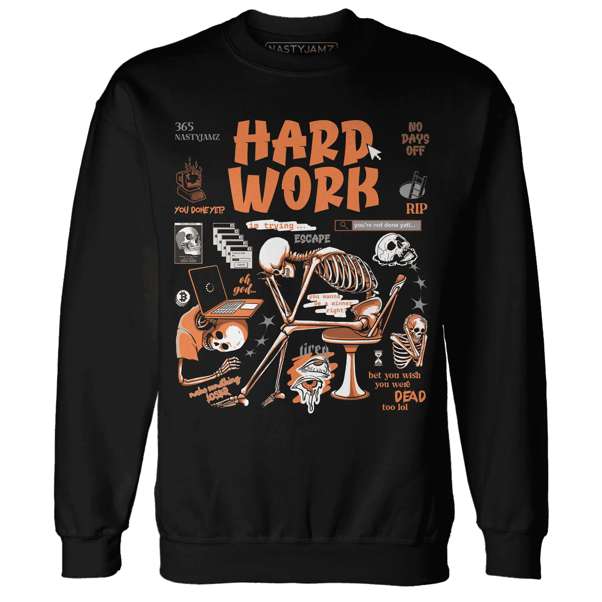 AM-TW-White-Orange-NastyJamz-Sweatshirt-Match-Hard-Work