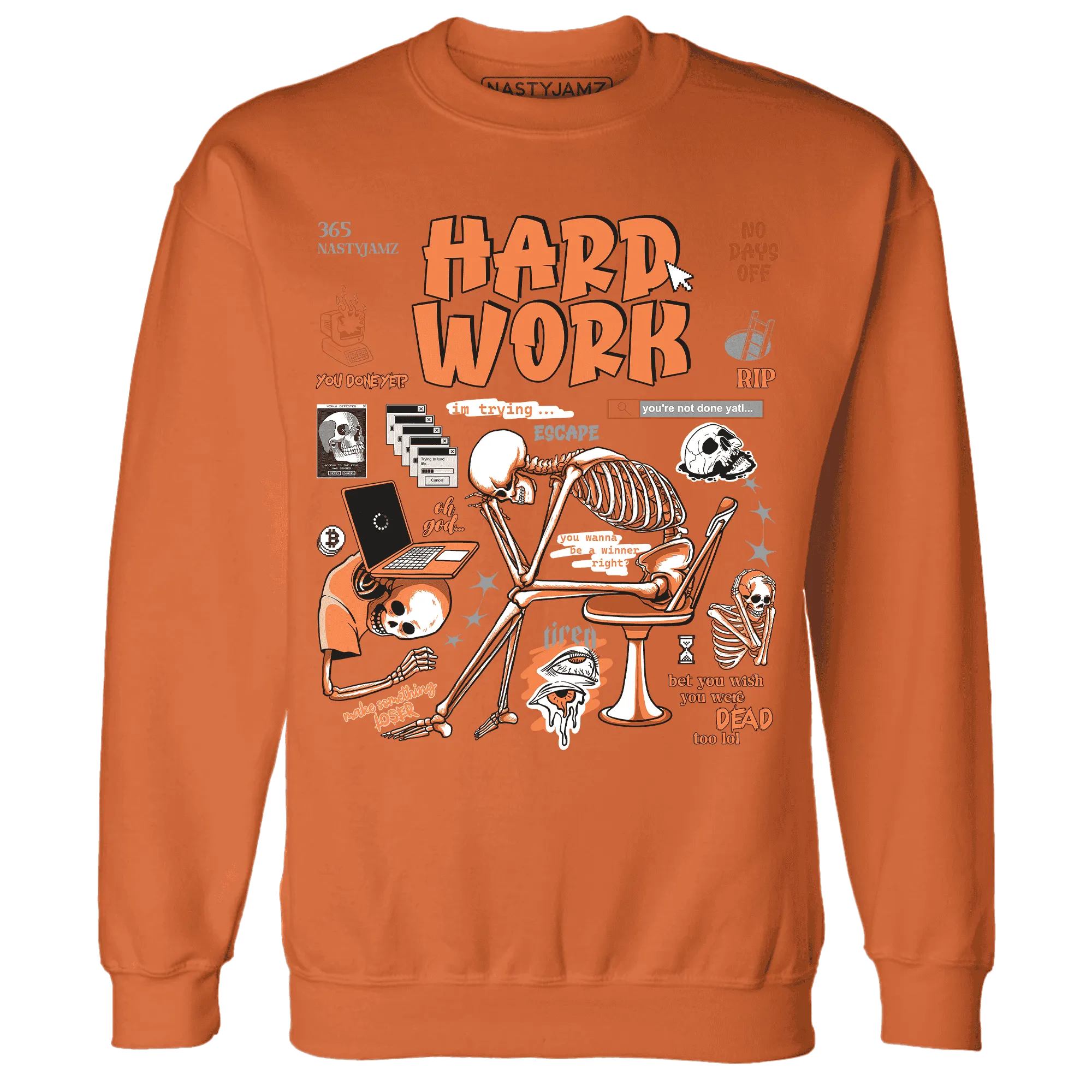 AM-TW-White-Orange-NastyJamz-Sweatshirt-Match-Hard-Work