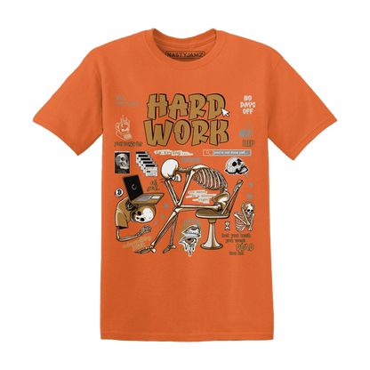 Dunk-Low-Retro-Wheat-Orange-T-Shirt-Match-Hard-Work