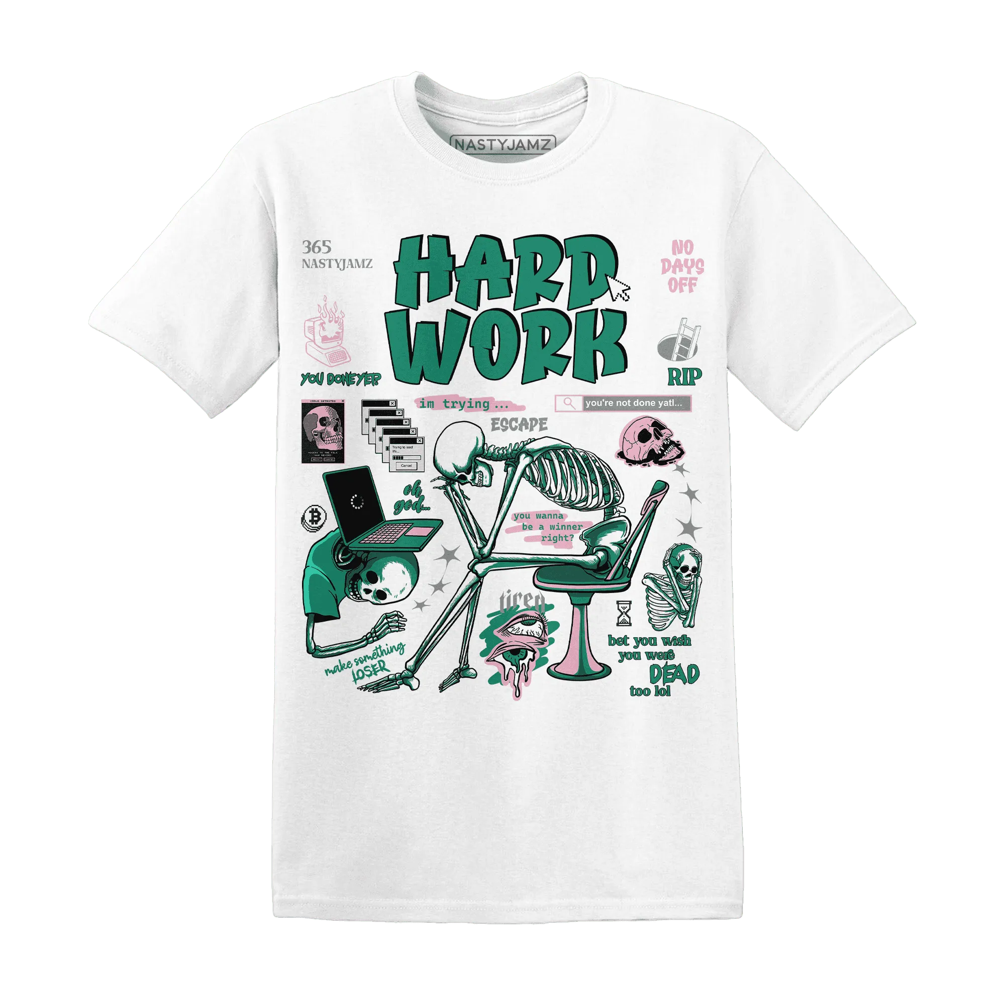 NastyJamz-Dunk-Pink-Malachite-Medium-Soft-Low-Sail-T-Shirt-Match-Hard-Work
